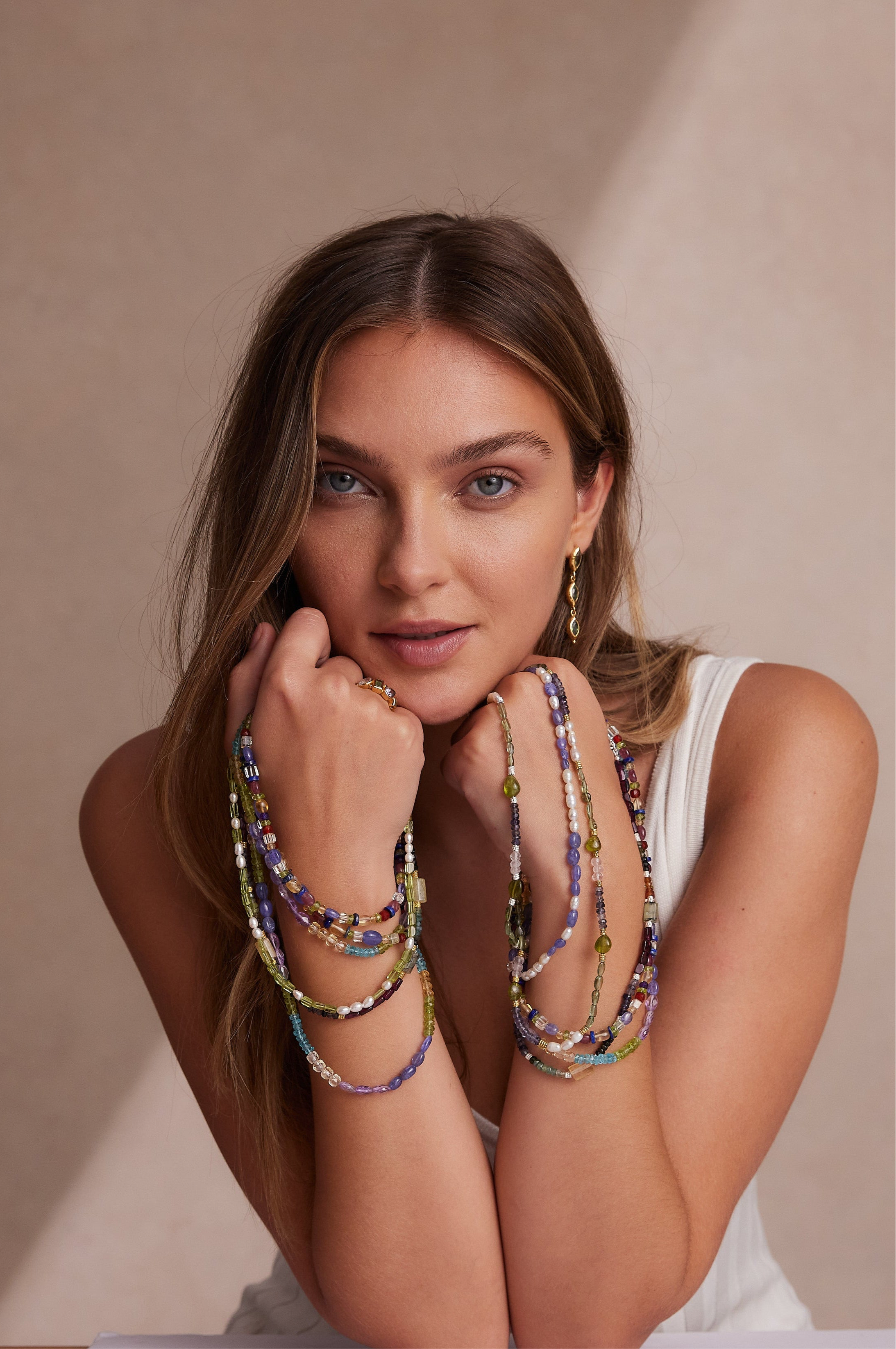 Azul Gold Beaded Necklace for Women - 18K Gold Plated Elegant Layering Chain Jewelry - Perfect for Weddings, Parties & Everyday Wear