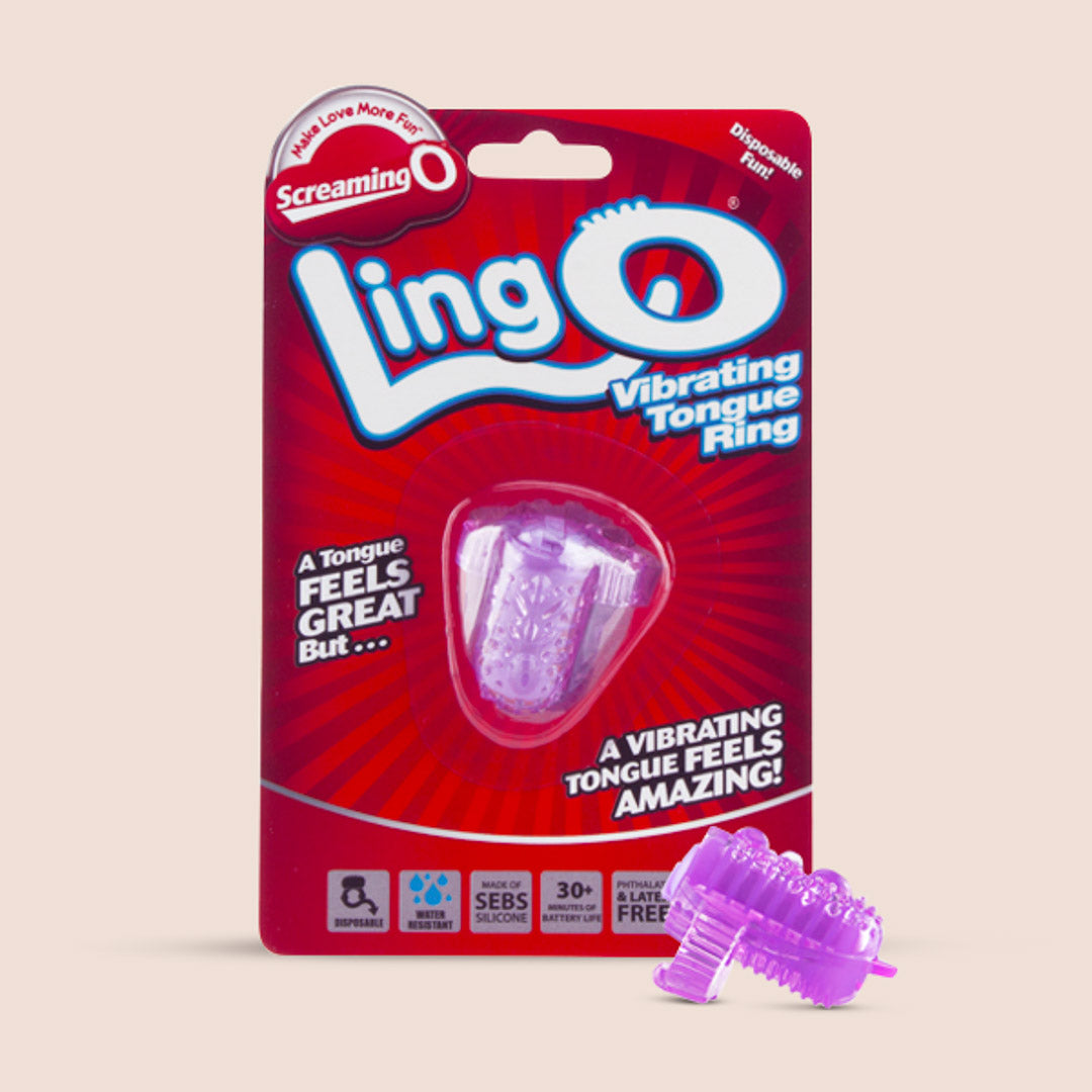Screaming O LingO Vibrating Tongue Ring - Rechargeable Lip & Tongue Piercing Jewelry for Couples, Sensual Play & Intimate Gifts - Perfect for Date Nights & Spicing Up Relationships