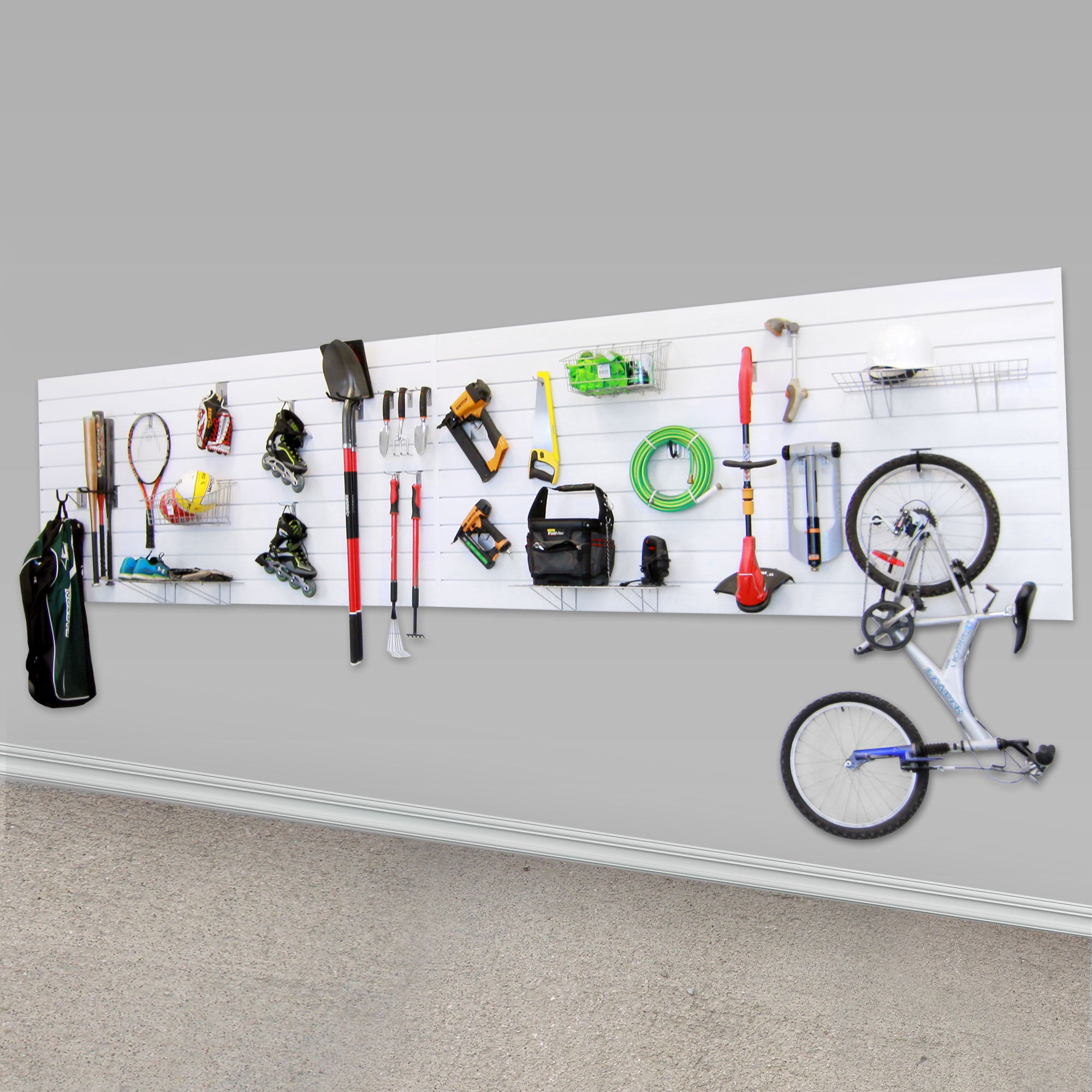 PVC Slatwall Ultimate Bundle - Durable Wall Panel System for Retail Stores & Garages | Easy Installation & Versatile Display Solution