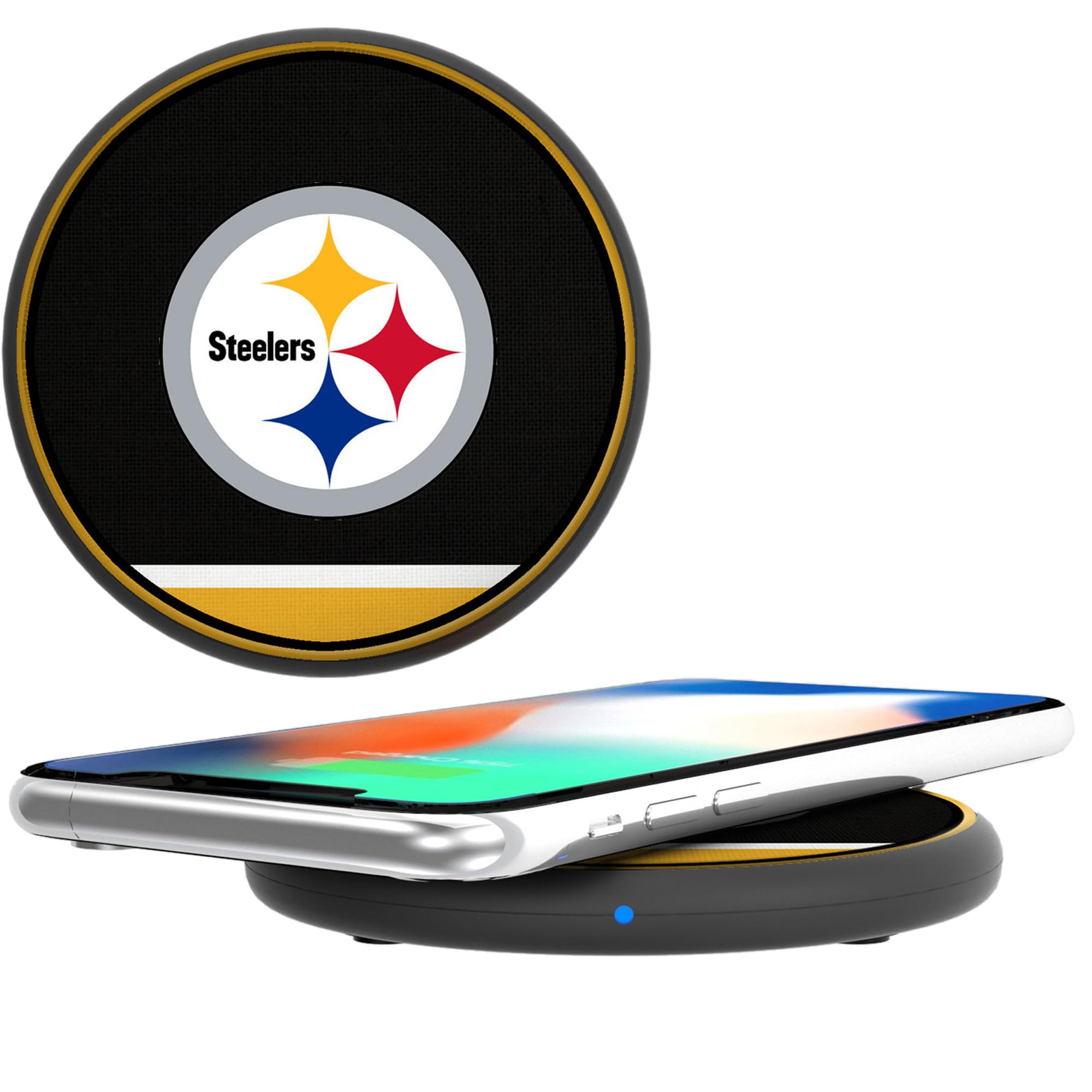 Pittsburgh Steelers Wireless Phone Charger - 15W Fast Charging, Qi-Certified for iPhone & Android - Perfect for Home, Office & Game Day Gifts