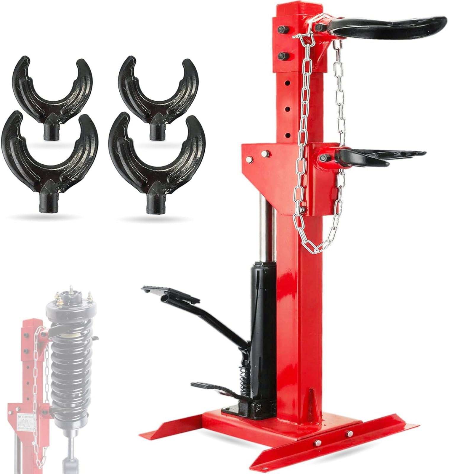 3 Ton Hydraulic Strut Spring Compressor Tool with 4 Snap Joints (6600lbs Capacity) - Professional Auto Repair Equipment for Coil Spring Replacement & Suspension Maintenance | Ideal for Mechanics, DIY Car Enthusiasts & Garage Use