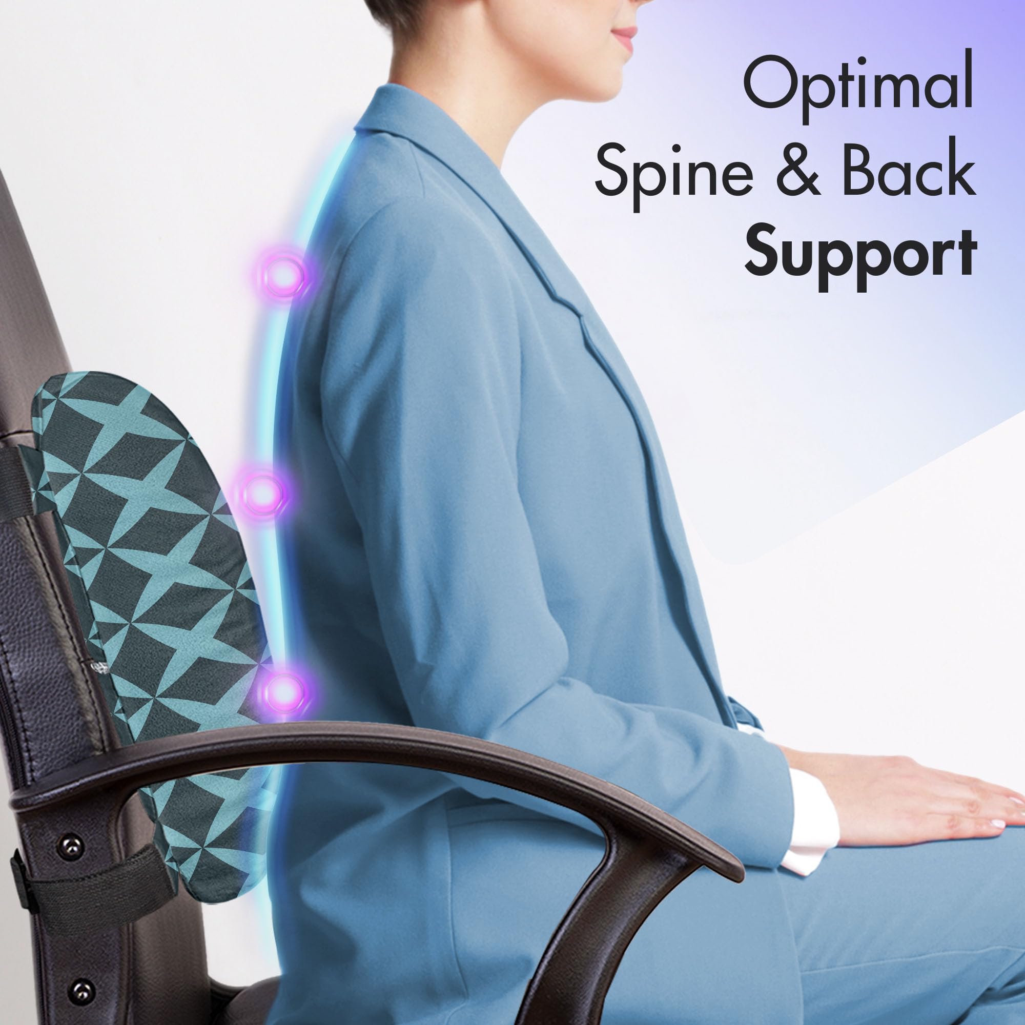 Ambesonne Blue Lumbar Support Pillow for Office Chair & Car Seat - 14