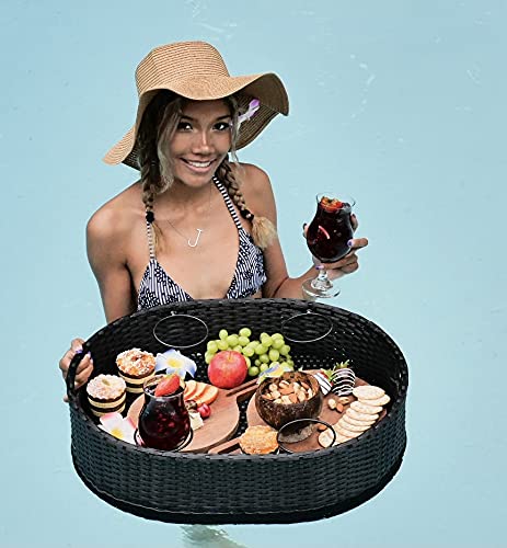 Premium Floating Pool Tray - Waterproof Drink Holder & Snack Tray for Swimming Pools - Stylish Floating Bar & Breakfast Tray for Relaxing by the Poolside or Lake