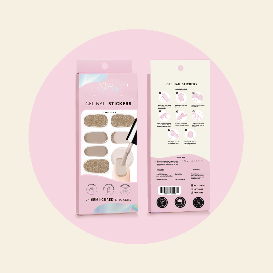 Semi Cured Gel Nail Stickers - Twilight Collection | DIY Salon-Quality Nails at Home | Perfect for Parties, Weddings & Everyday Wear