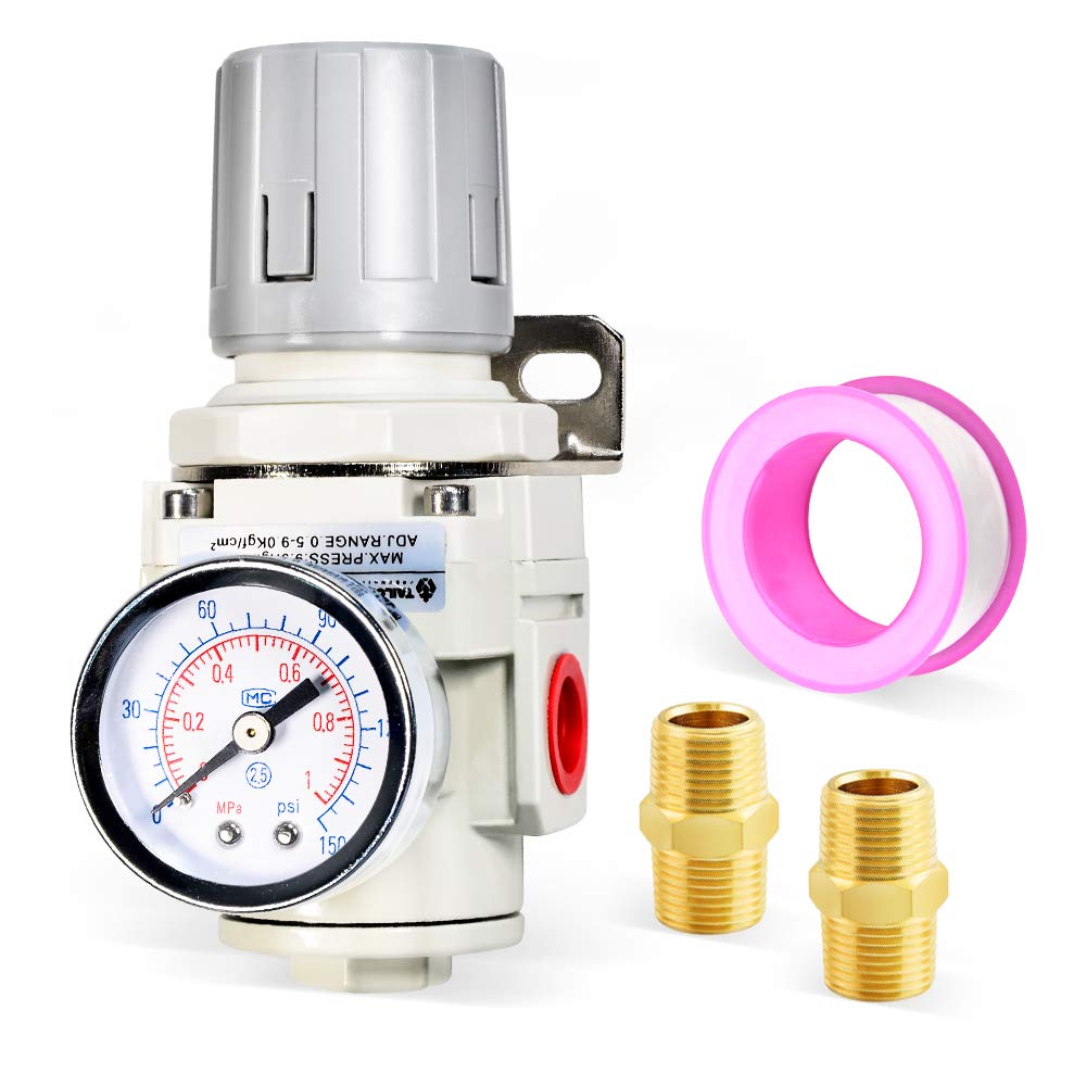 TAILONZ PNEUMATIC 1/2 Inch NPT Air Compressor Pressure Regulator AR4000-04 - Heavy Duty Air Flow Control Valve for Industrial & Workshop Compressed Air Systems