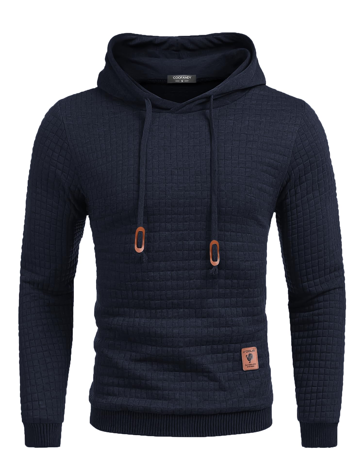 COOFANDY Men's Casual Hooded Sweatshirt - Long Sleeve Waffle Knit Pullover with Drawstring | Perfect for Fall Winter Outfits, Streetwear & Lounge Wear