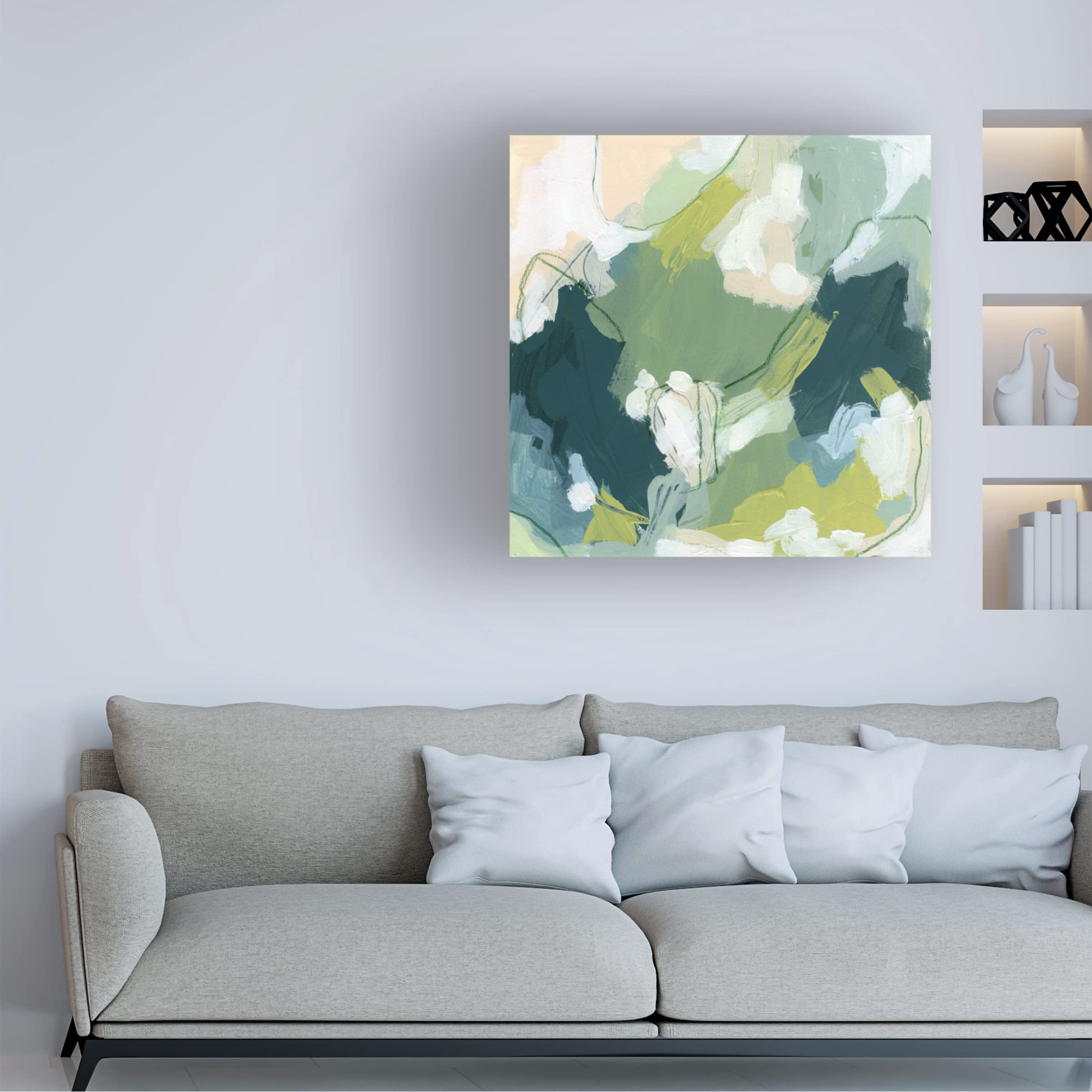 Trademark Fine Art 'Emerald Storm IV' Canvas Wall Art Print by June Erica Vess - Modern Abstract Painting for Living Room, Bedroom & Office Decor