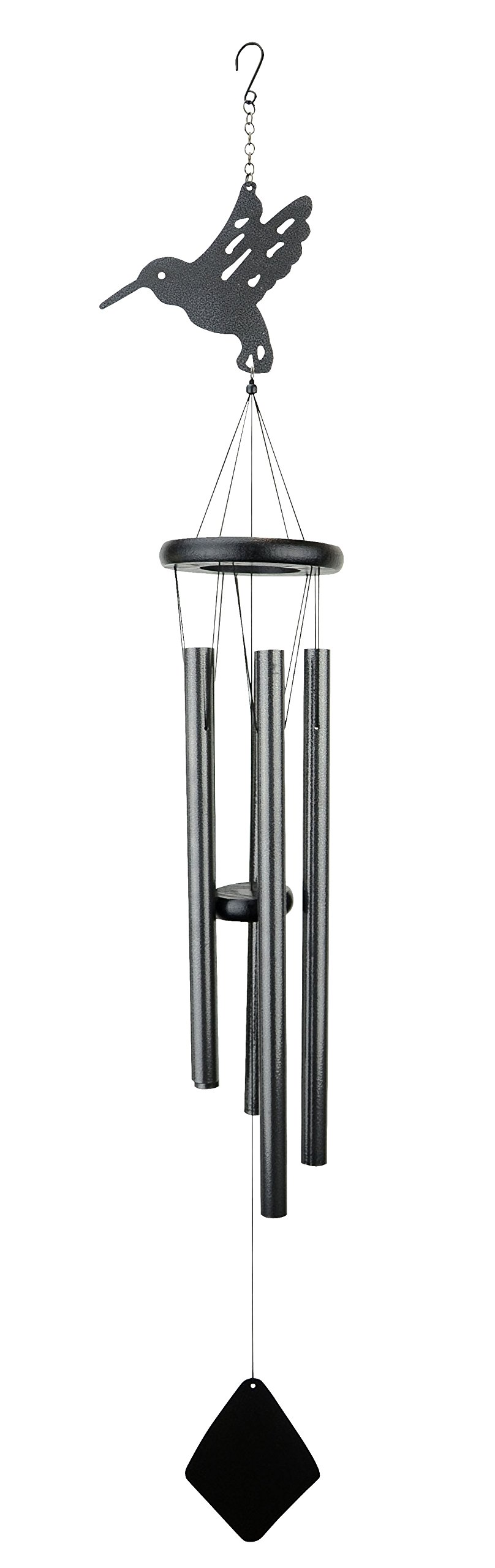 Red Carpet Studios Shadow Wind Chimes with Hummingbird Design - Outdoor Garden Decor for Patio, Yard & Relaxation