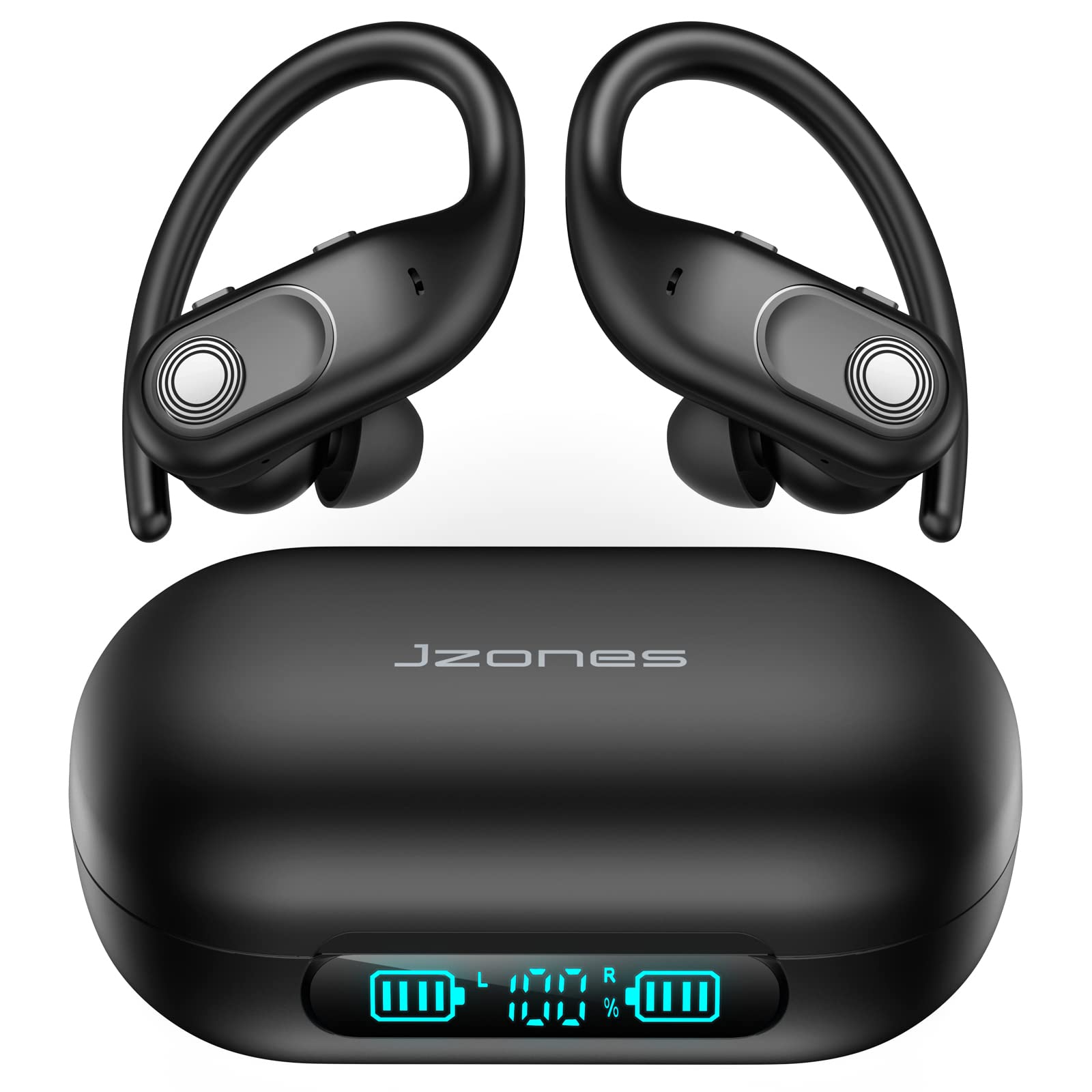 Wireless Bluetooth Earbuds with 130Hrs Playtime, 2500mAh Charging Case & LED Display - Hi-Fi Sound, IPX Waterproof, Secure Fit for Running, Workouts, Gaming & Daily Use