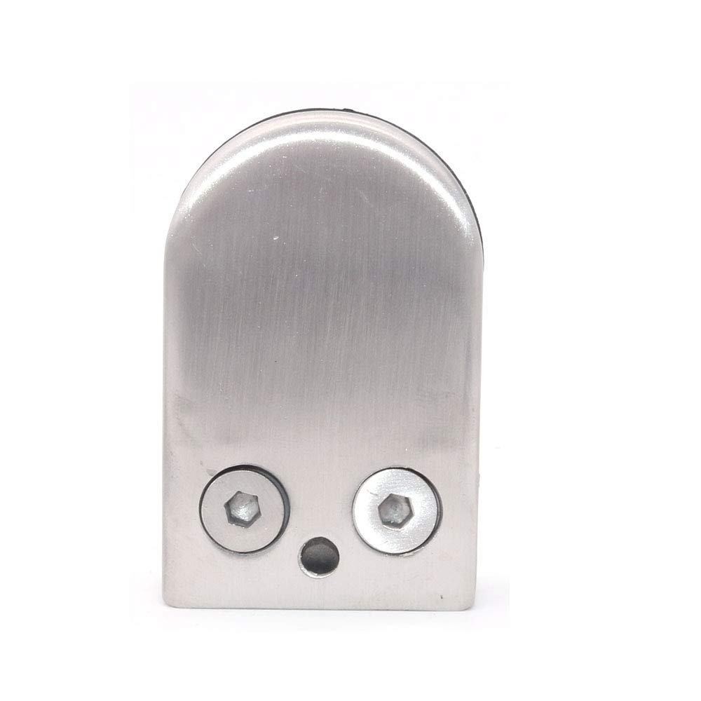 4-Pack 304 Stainless Steel Glass Clamps for 10-12mm Panels - Concave Curved Base Silver Finish | Glass Railing, Shower Door & Table Top Hardware