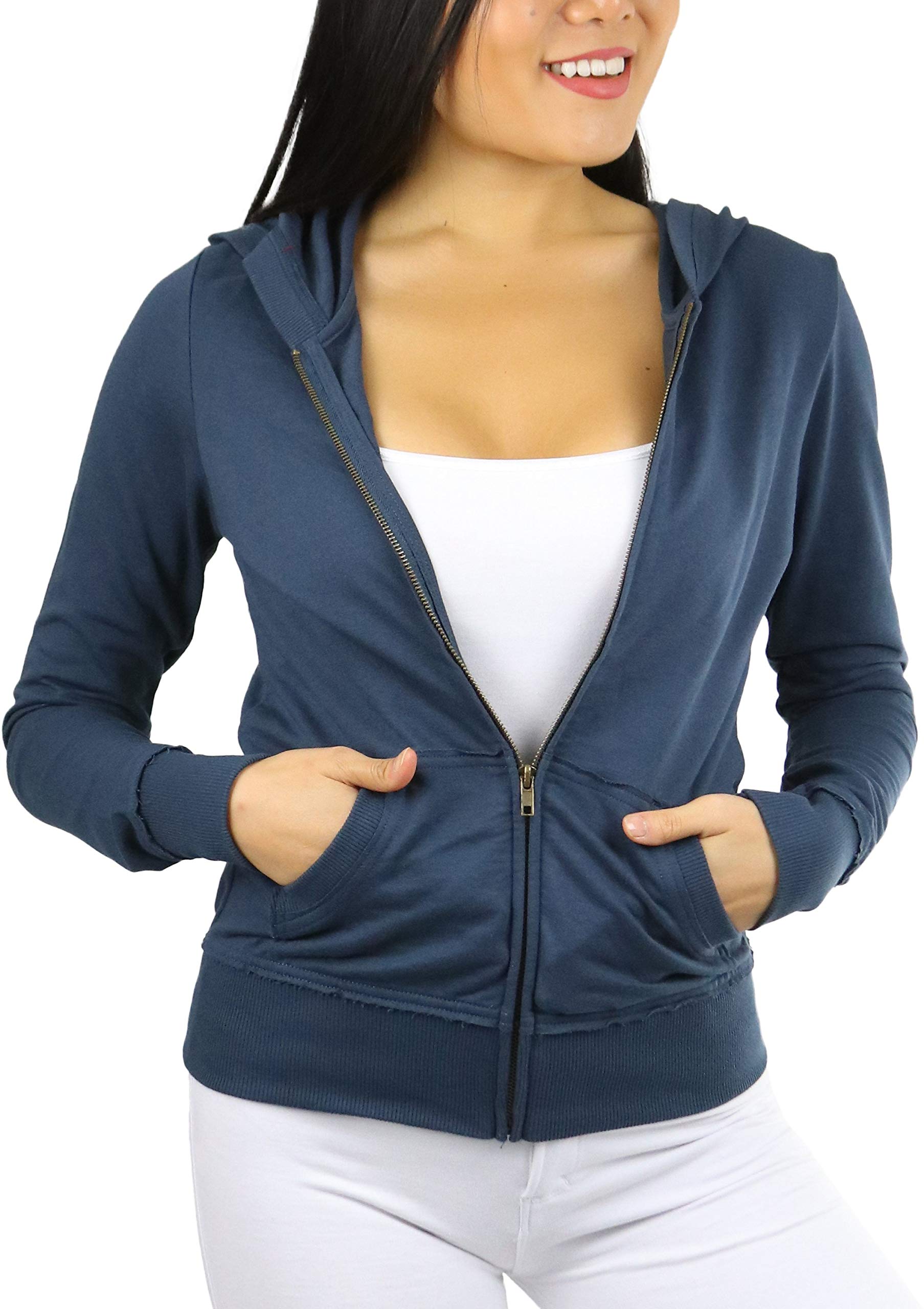 Stylish Junior's Cotton Long Sleeve Zip Up Hoodie for Girls - Cozy Pullover Sweatshirt for School, Casual Wear & Outdoor Activities