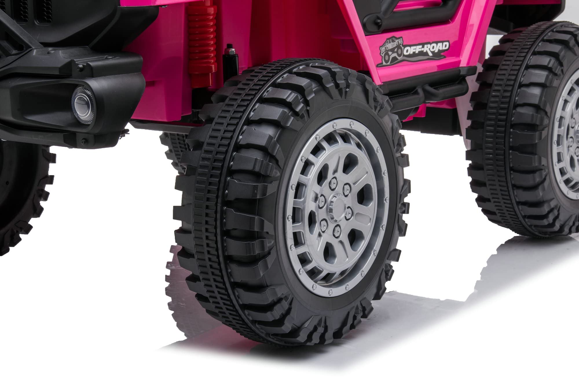 DAKOTT 12V Kids Electric Ride On Truck with Storage Space, Parental Remote Control, Music, MP3 Player & LED Lights - Spring Suspension for Boys & Girls - Perfect for Indoor & Outdoor Play, Birthday Gifts & Backyard Fun