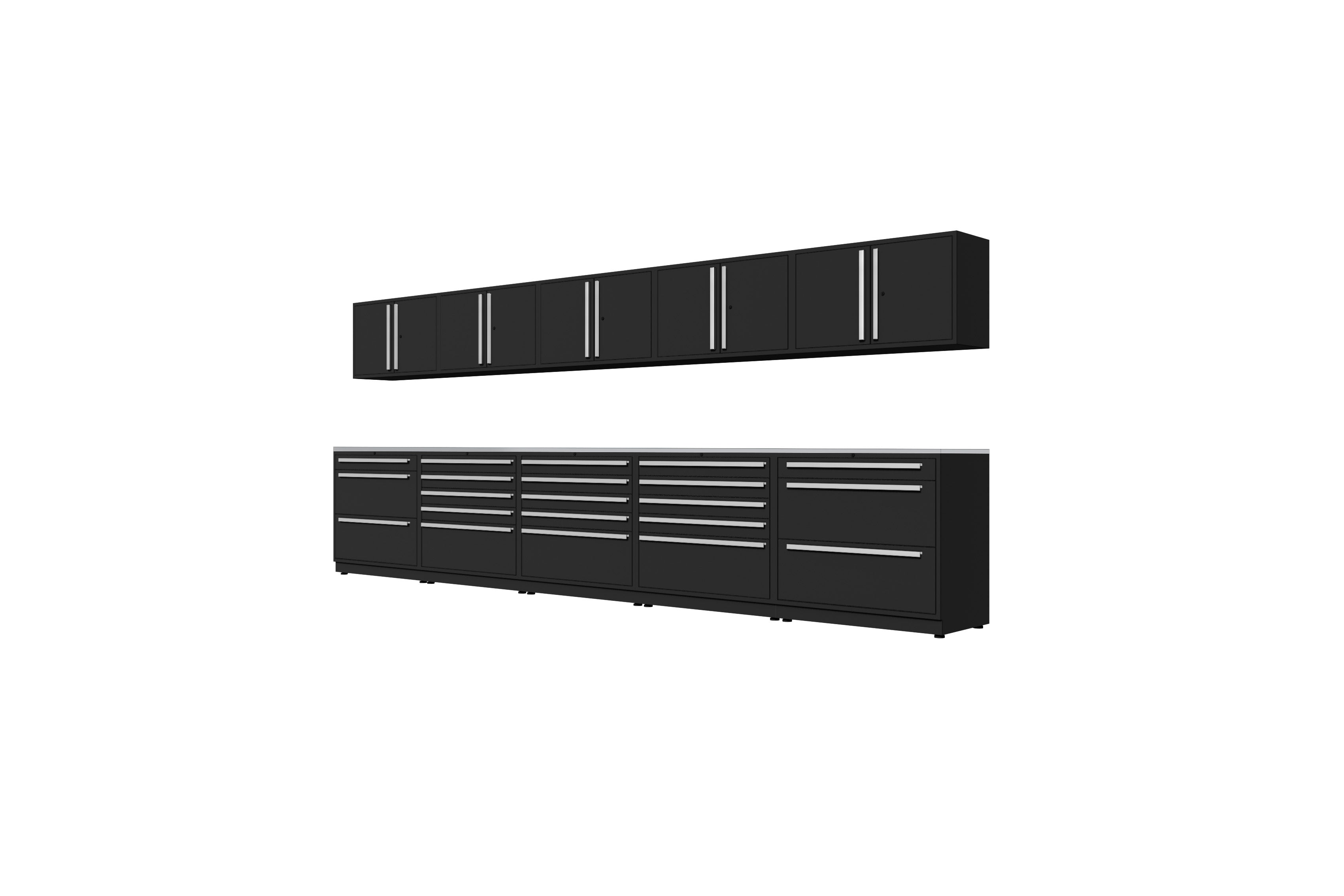 ProSlat Fusion Plus 200 Preconfigured Array - Wall Mounted Garage Storage System for Tools & Equipment Organization - Perfect for Home Garage, Workshop & DIY Projects