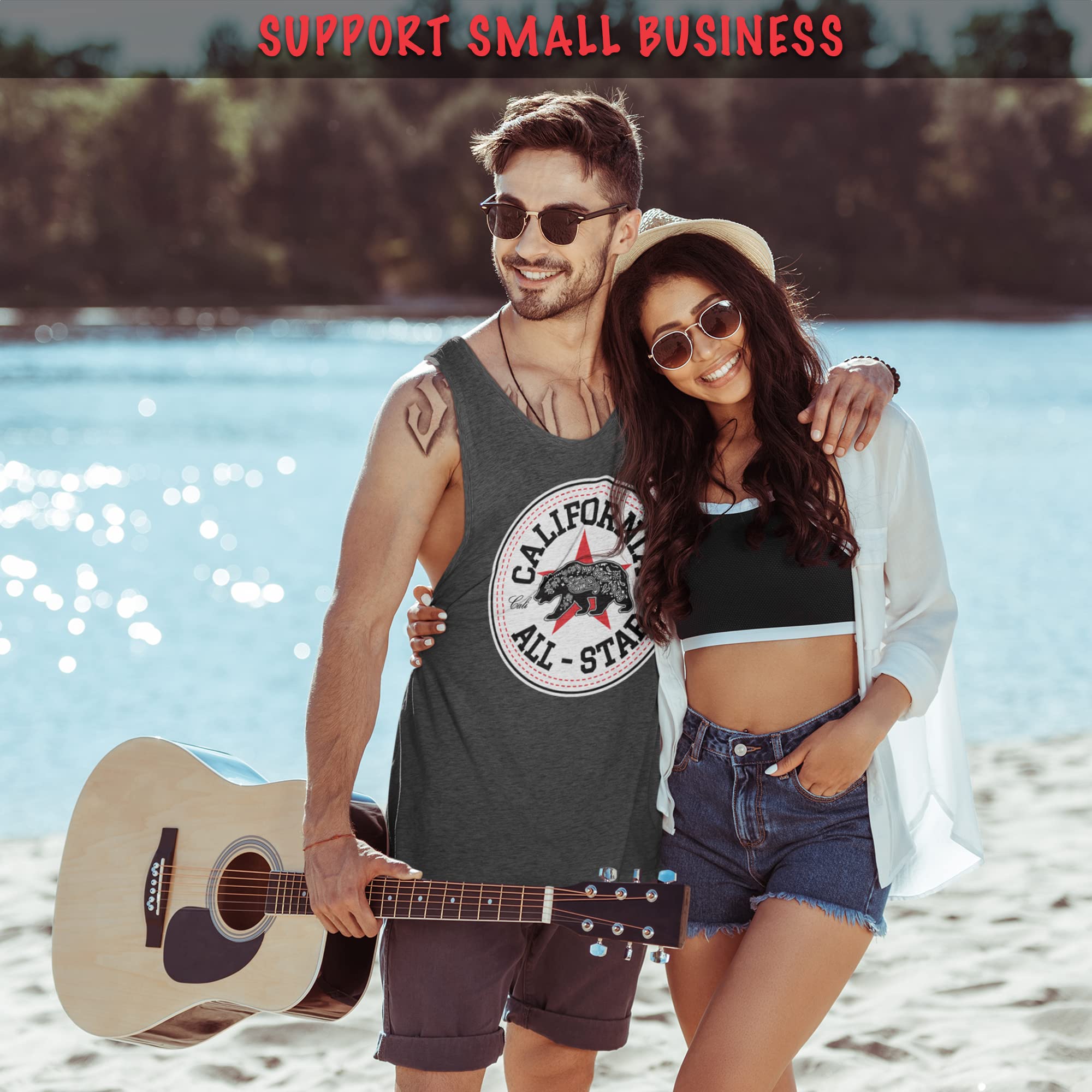 California All Star Men's Shirt - Cali Life Bandana Bear Graphic Tee | Casual Streetwear for Men | Perfect for Summer Outfits, Concerts & Beach Days