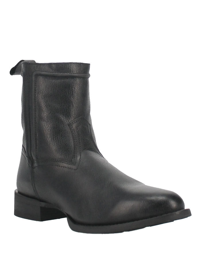 Laredo 62080 Men's Lonnie Zipper Leather Boots - Black Cowhide Leather Ankle Boots for Casual Wear & Outdoor Activities