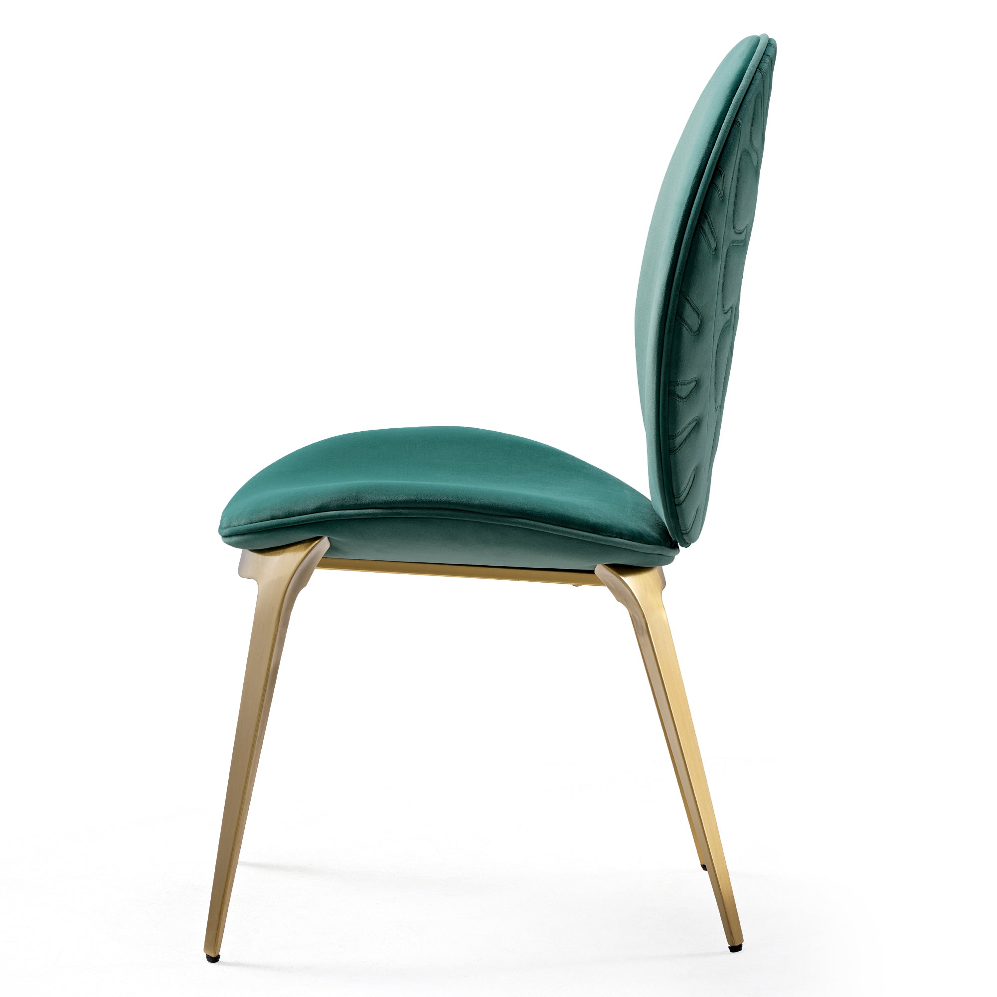 Kataleah Velvet Dining Side Chairs Set of 2 - Luxurious Green Upholstered Accent Chairs for Dining Room, Kitchen, or Living Room Decor