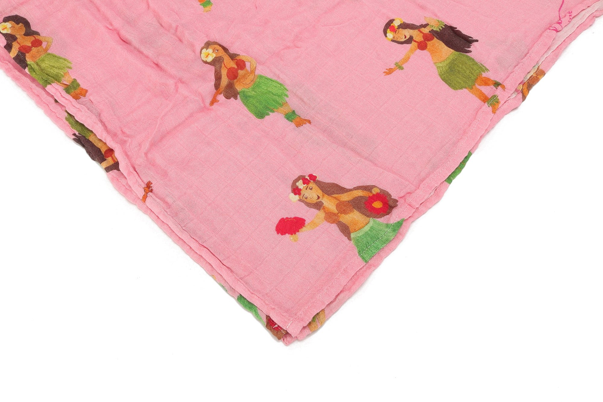 Soft Baby Muslin Swaddle Blanket - Hawaiian Hula Girl Pink Design - Perfect for Newborn Sleep, Swaddling & Photo Shoots