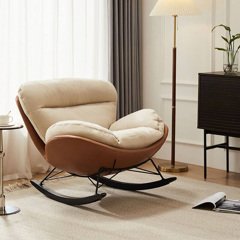 Stylish Upholstered Rocking Accent Chair with Comfortable Cushion - Perfect for Living Room, Nursery & Reading Nook