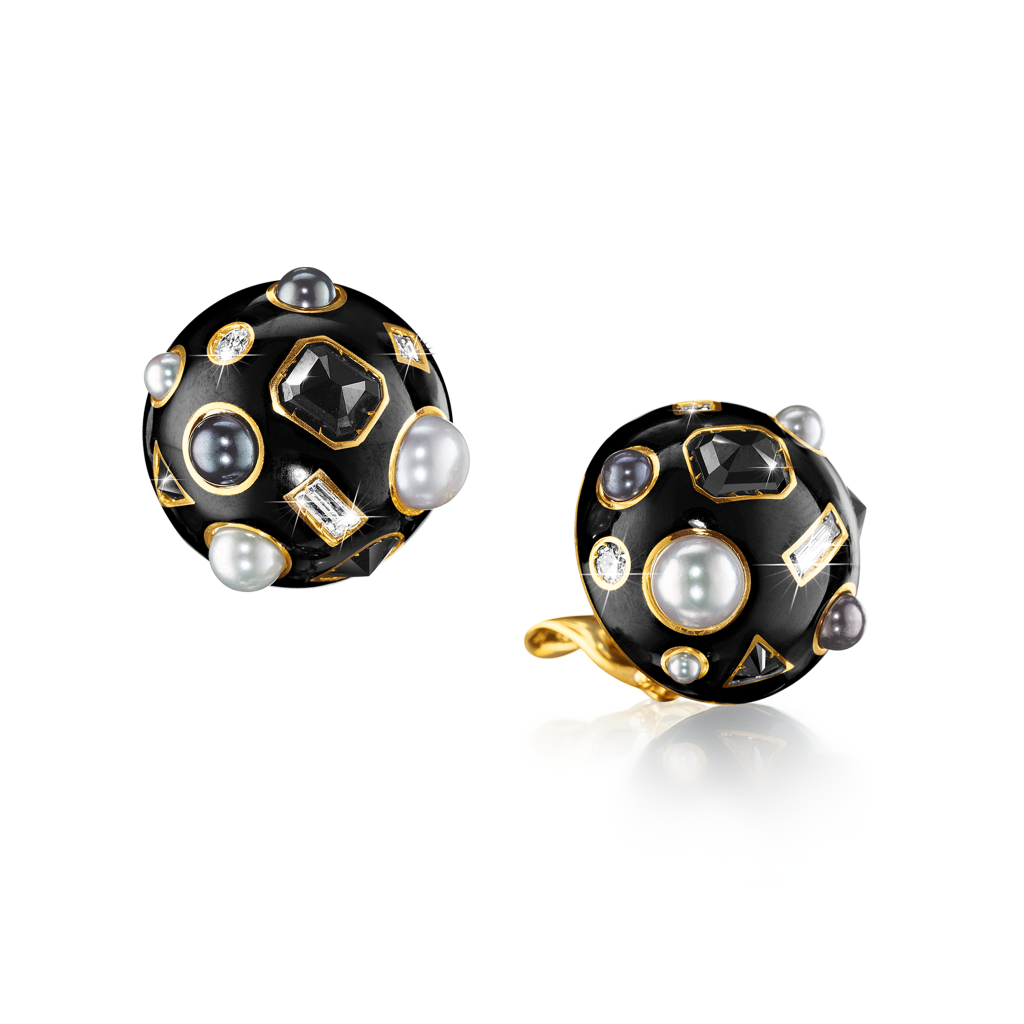 Stylish Black and White Fulco Earclips for Women - Trendy Fashion Accessories for Parties, Weddings & Everyday Wear