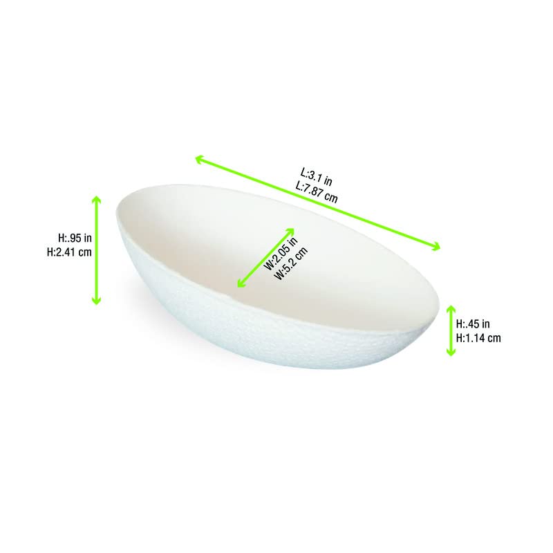 Eco-Friendly Oval Compartment Paper Plates | 300-Pack Disposable Sugarcane Plates (4.1