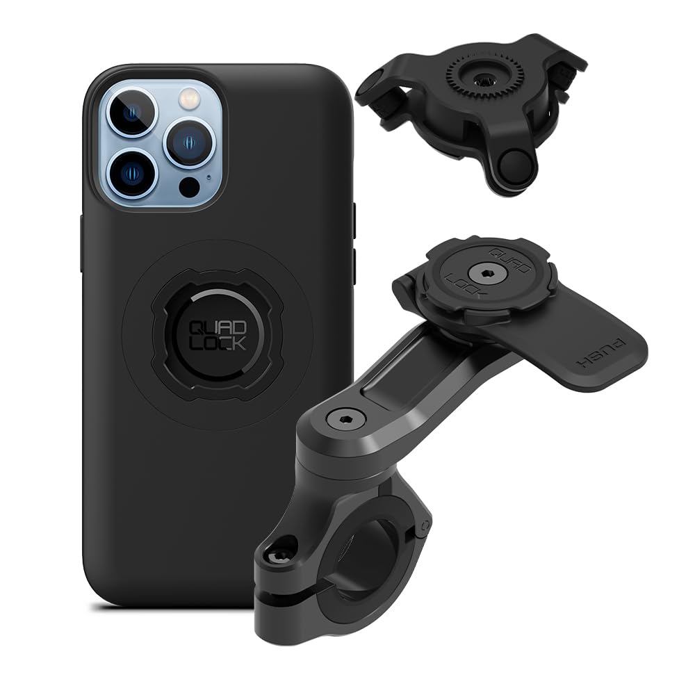Quad Lock Motorcycle Handlebar Phone Mount PRO Kit with Vibration Dampener - Compatible with iPhone 13 Pro Max & Other Smartphones | Secure & Durable Motorcycle Phone Holder for Adventure Riding & Commuting