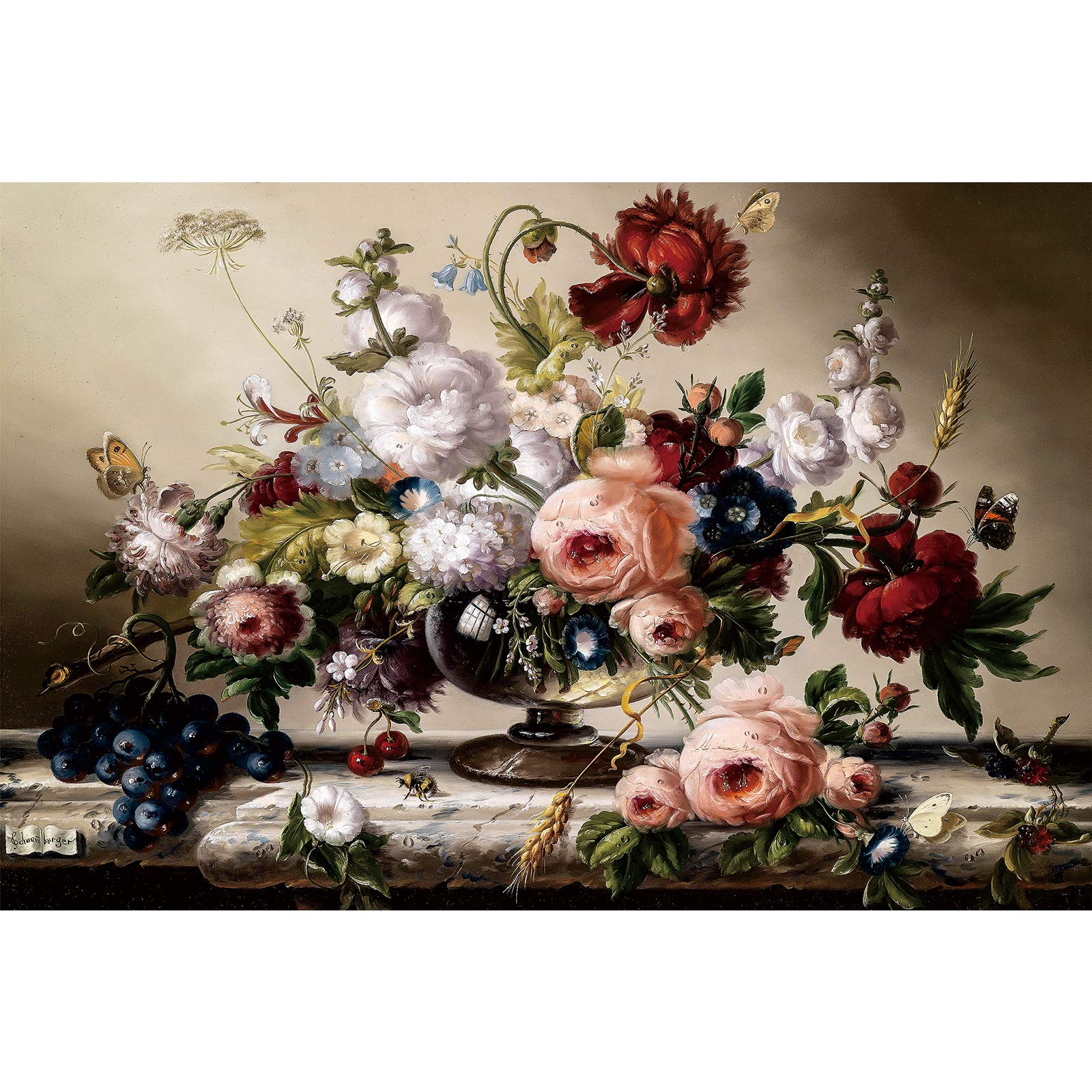 1000 Piece Jigsaw Puzzle - Oil Painting Still Life Flowers - Adult Puzzle for Relaxation & Stress Relief - Perfect Graduation, Birthday Gift & Home Decor - IG-1534 - Great for Family Game Nights & Creative Home Office Decor