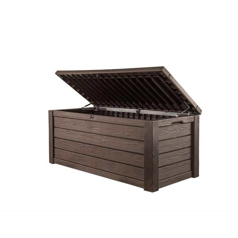 2-in-1 Multifunctional Patio Storage Bench - 150-Gallon UV Protected Resin Deck Box for Pool & Yard Accessories, Cushions, Table Covers, Beach Toys - Perfect for Outdoor Seating and Storage in Backyard, Patio, Poolside or Beach (Espresso)