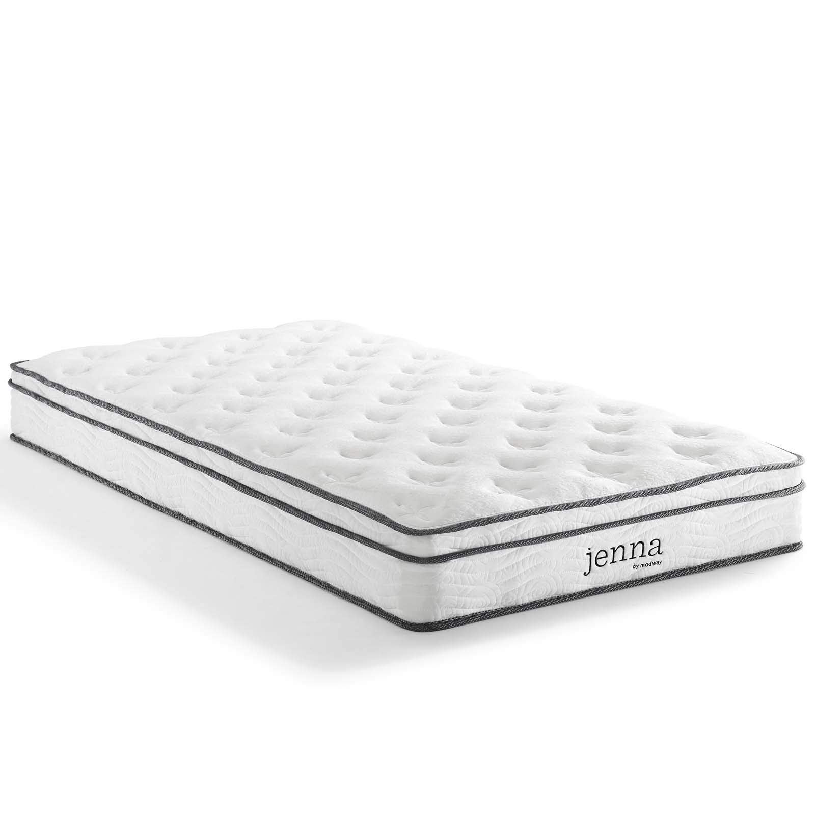 Modern Urban Designer Twin Size Mattress - White Fabric Bed for Contemporary Bedrooms, Perfect for Small Spaces and Guest Rooms