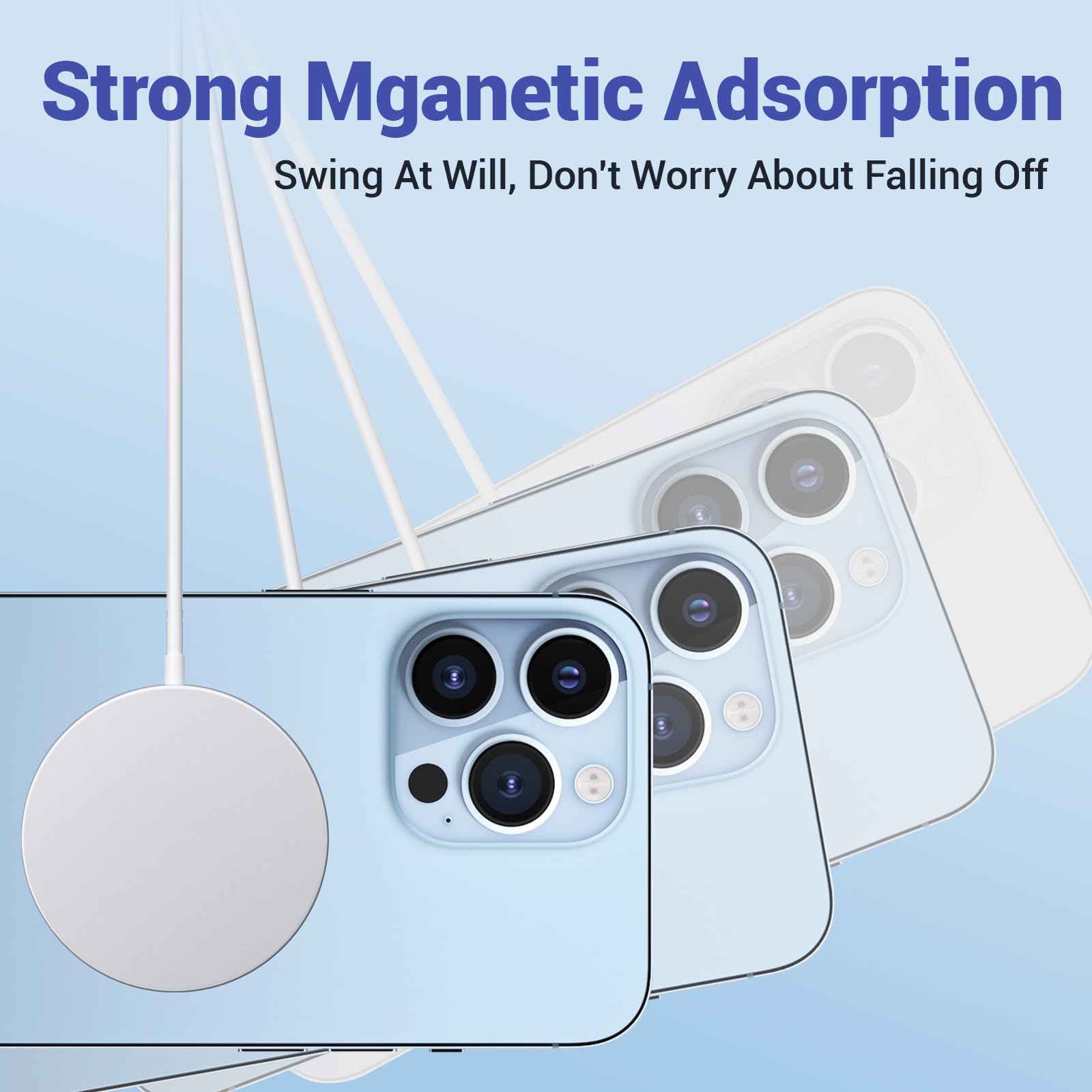 Magnetic Wireless Charger for iPhone 15 Pro Max/15 Pro/15/15 Plus/14/14 Pro/14 Plus/14 Pro Max/13/13 Pro Max/12 Pro - Fast Charging with 20W Type-C PD Adapter - Perfect for Home, Office & Travel Use