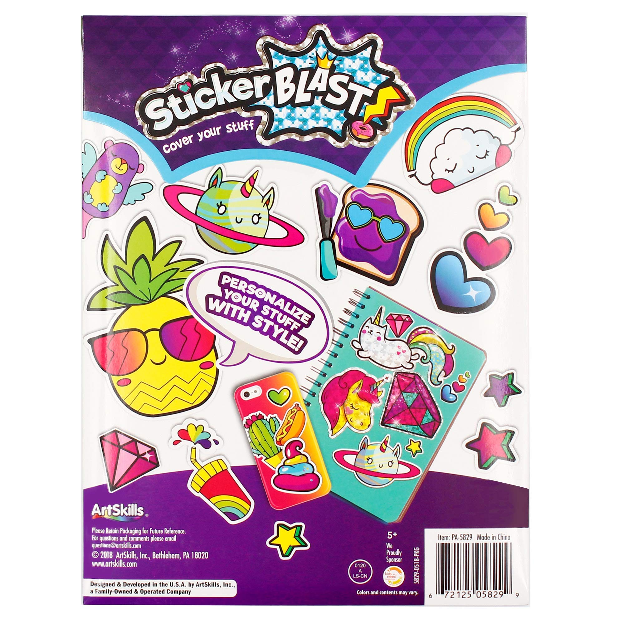 ArtSkills Fun Trendy Stickers - Peel Off Sticker Book with 180 Adhesive Decals for Kids, Teachers & Classroom Activities | Perfect for Scrapbooking, DIY Crafts & School Projects