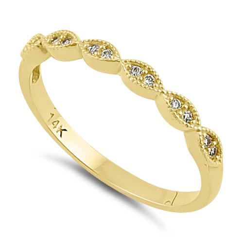 14K Yellow Gold Half Eternity Oval CZ Ring for Women - Sparkling Cubic Zirconia Wedding Band, Anniversary Gift, Bridal Jewelry (Perfect for Engagement, Promise Rings & Special Occasions)