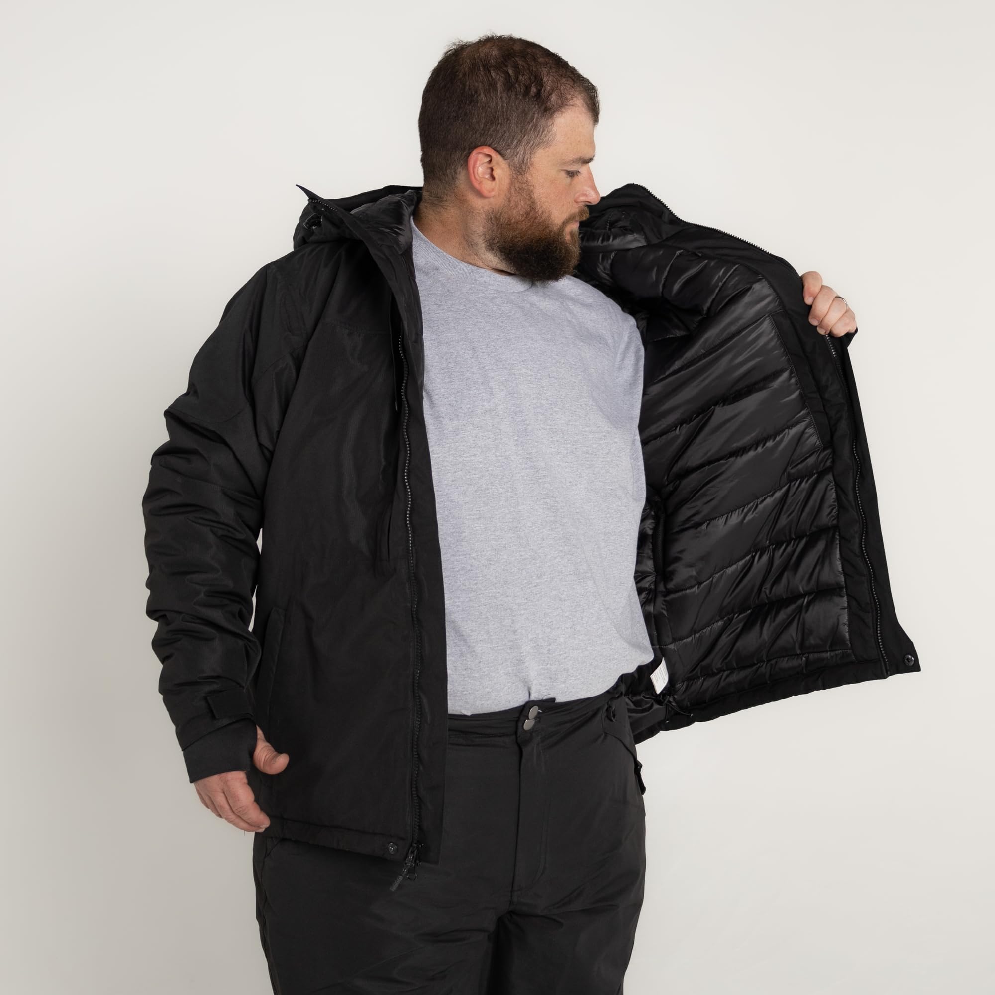 Men's Big & Tall Snow Ski Jacket 2XL-7XL - Insulated Waterproof Winter Coat for Mountaineering & Snowboarding - Perfect for Ski Resorts & Cold Weather Adventures
