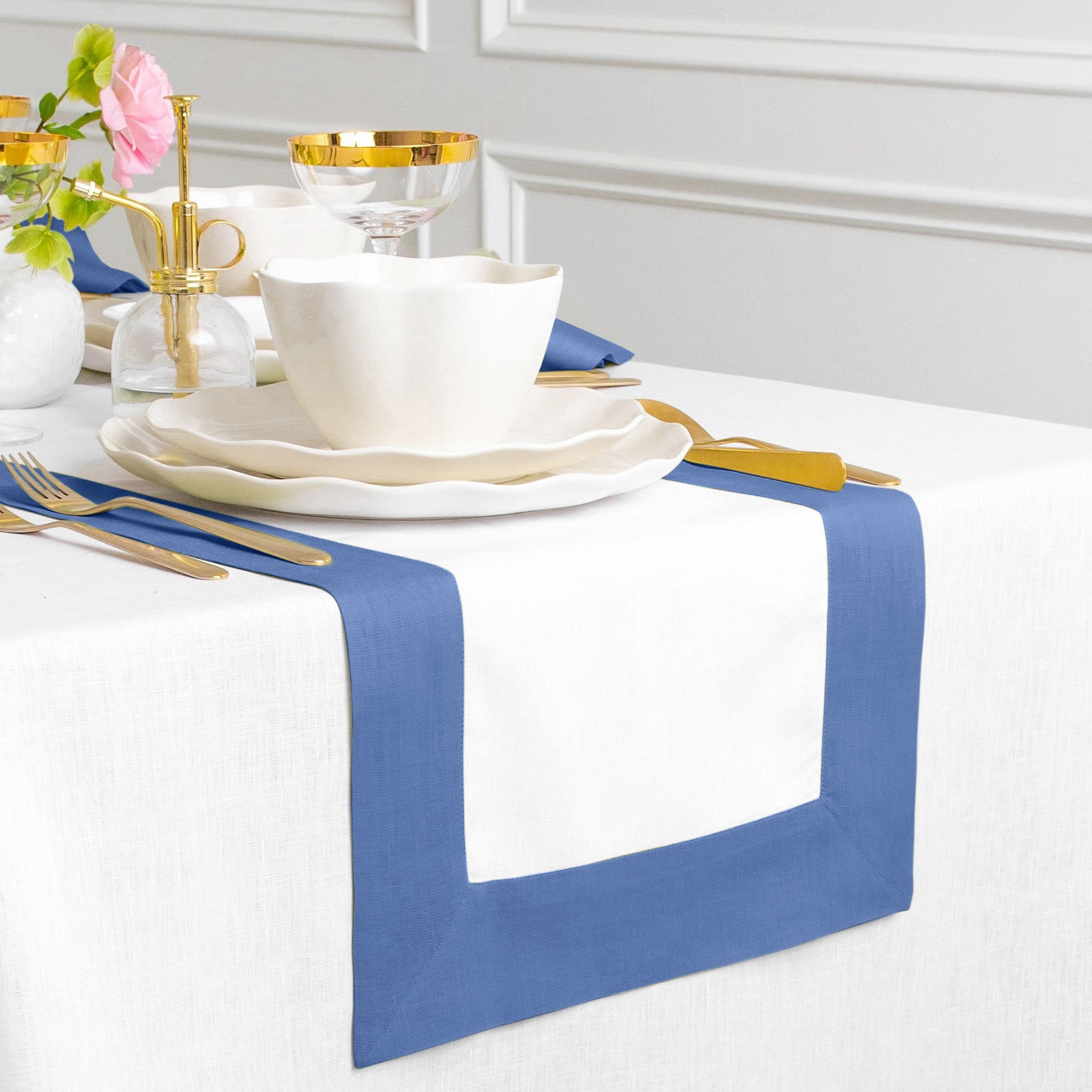 Elegant Contempo Table Runner - Premium Cotton Linen Blend for Dining Room Decor, Wedding, and Holiday Table Settings