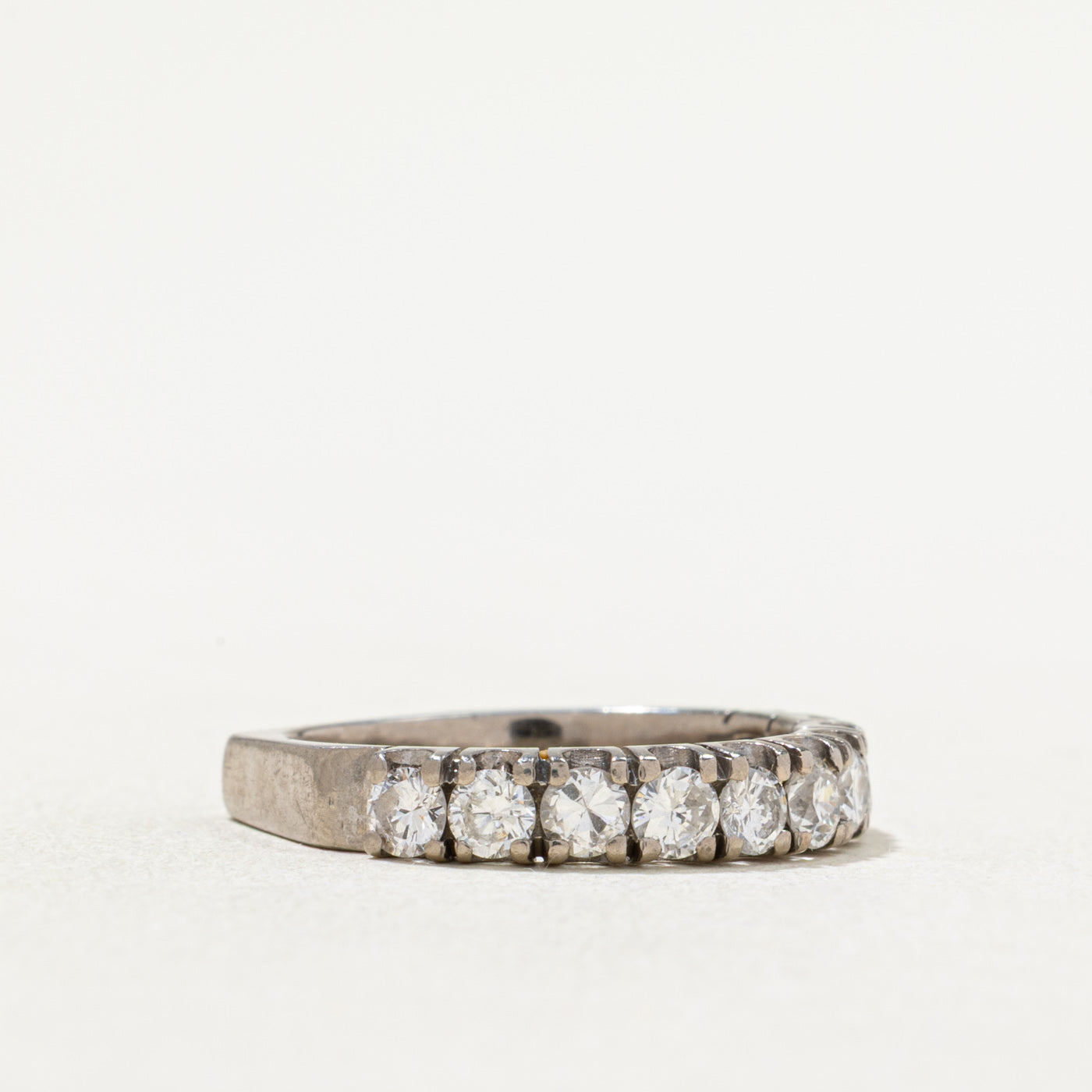 Semi Eternity Diamond Wedding Band Ring - 0.83ctw Round Cut Diamond Ring for Women - Size 5.75 - Perfect for Anniversary, Engagement, or Bridal Jewelry Gift