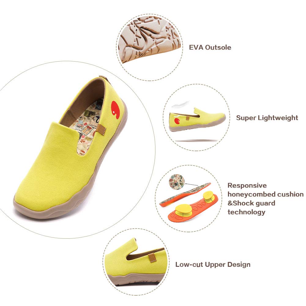 UIN Women's Slip-On Loafers - Lightweight Casual Sneakers with Artistic Paint Design, Comfortable Walking Shoes for Travel & Everyday Wear | Perfect for Office, Shopping and City Exploration
