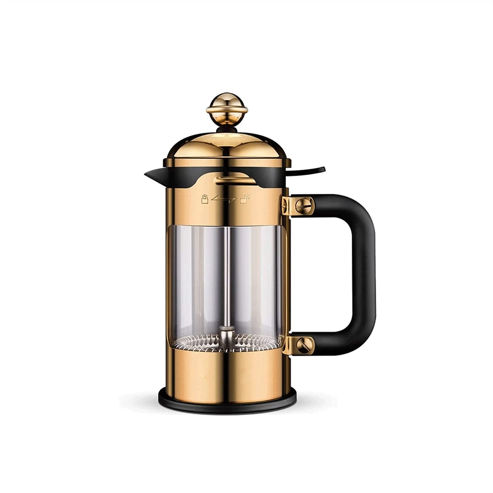 Pictetw French Press Coffee Maker - 304 Stainless Steel & Heat-Resistant Borosilicate Glass - BPA Free, Easy to Clean - Perfect for Home, Office & Camping Coffee Brewing