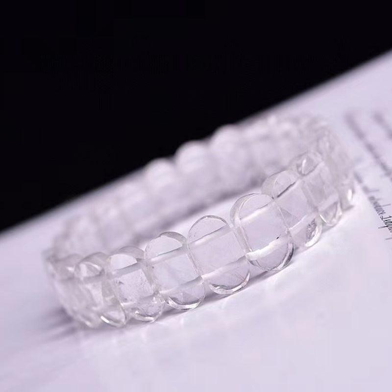 Natural White Crystal Single Loop Bracelet for Women - Elegant Boho Style Jewelry for Everyday Wear & Special Occasions