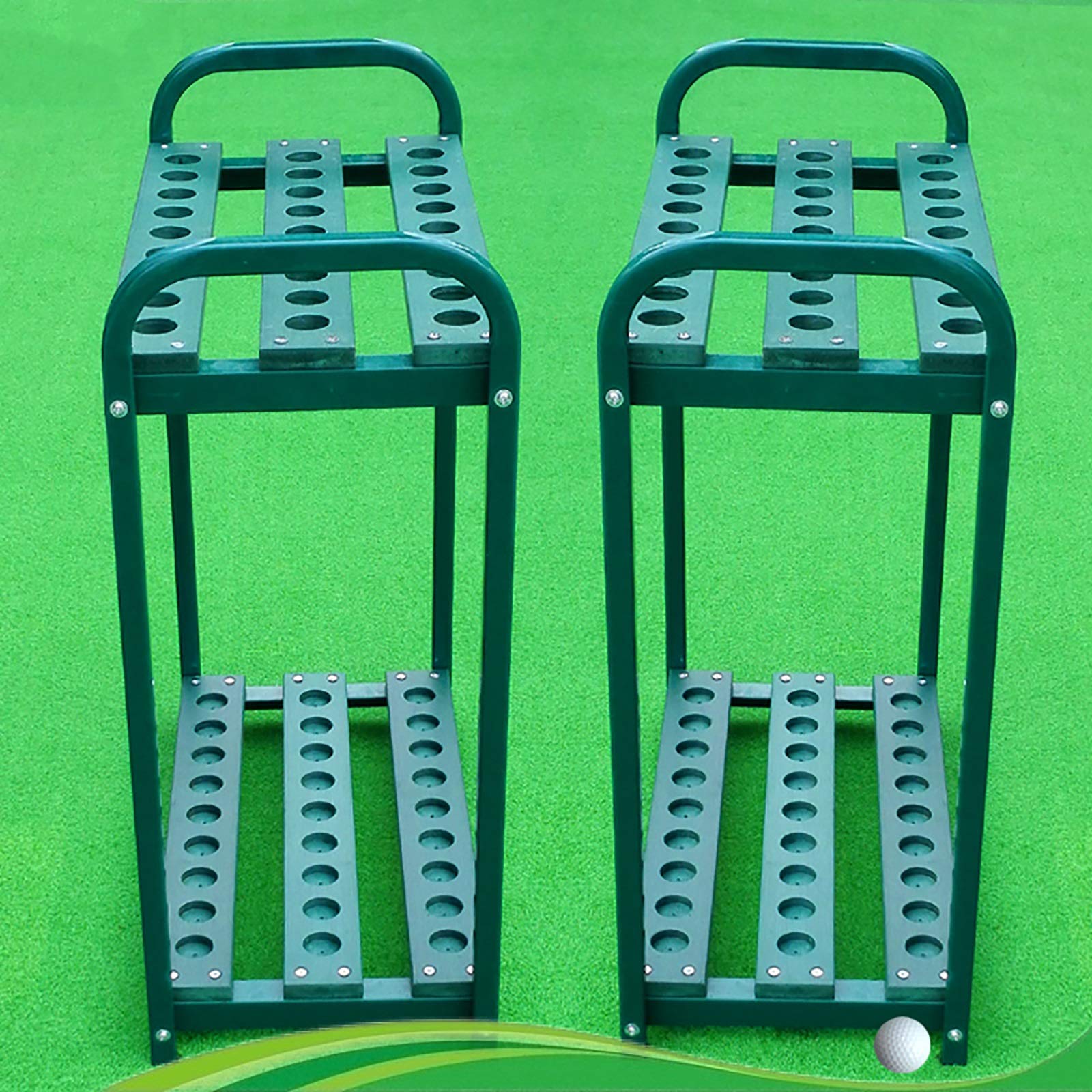 27-Hole Metal Golf Club Organizer Stand Rack | Durable Outdoor Golf Club Storage Holder in Green | Perfect for Golf Driving Range & Home Practice