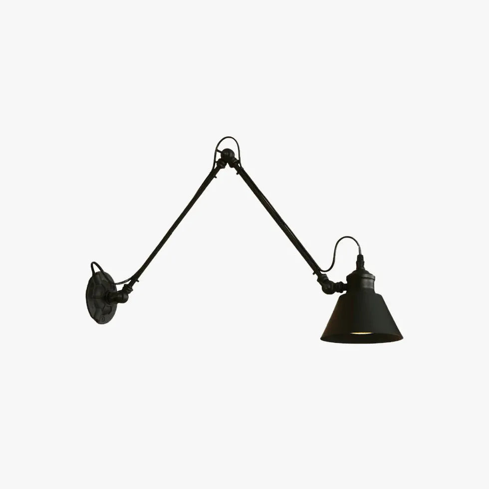 Modern Swing Arm Wall Light - Adjustable Black Bedroom Sconce for Reading & Nightstand Lighting | Perfect for Bedrooms, Living Rooms, and Home Offices