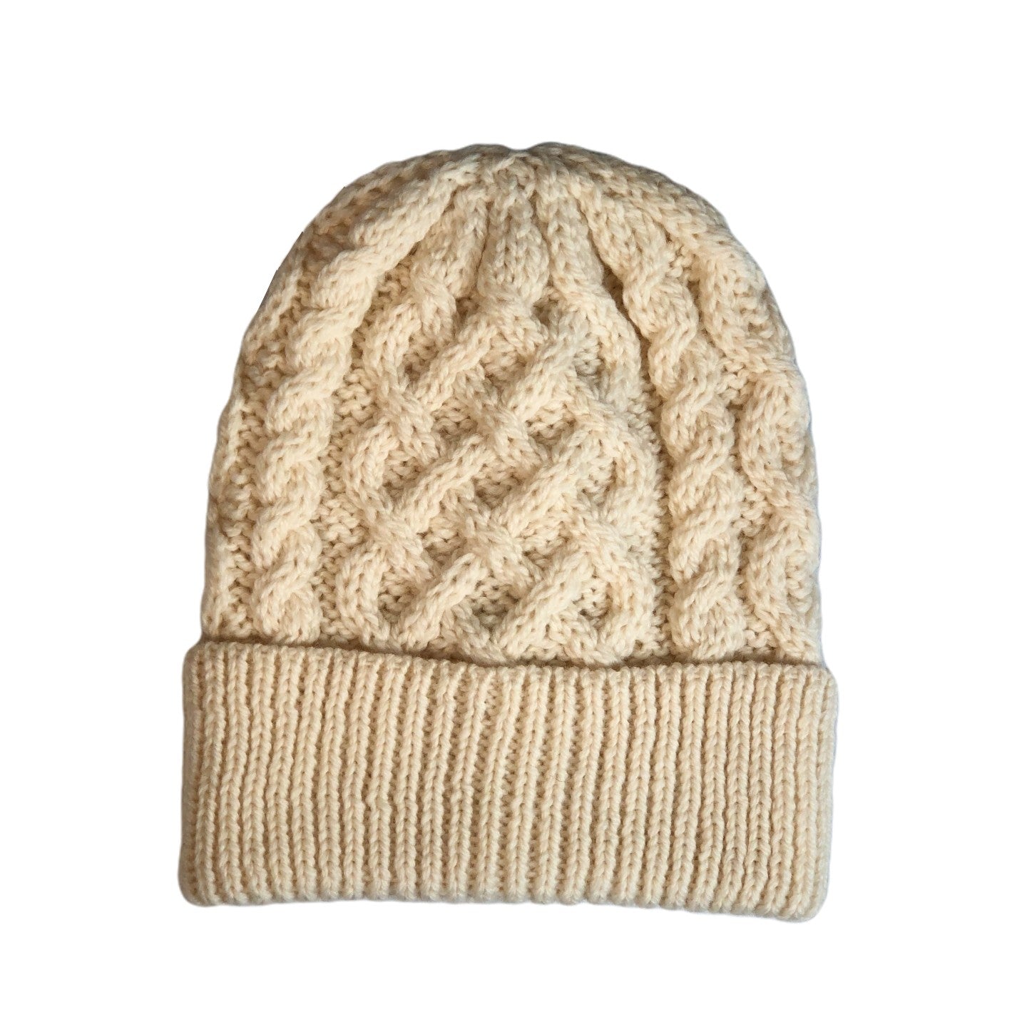Aran Trellis & Cable Knit Beanie Hat for Men and Women - 3 Colors (Black, Gray, Navy) - Warm Winter Hat for Outdoor Activities, Skiing, Snowboarding, and Casual Wear
