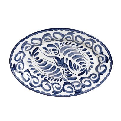 Steelite Anfora 12.25 x 9.1 Inch Rolled Edge Oval Serving Platter - Puebla Pattern (Set of 12) - Perfect for Dinner Parties, Buffets & Holiday Entertaining