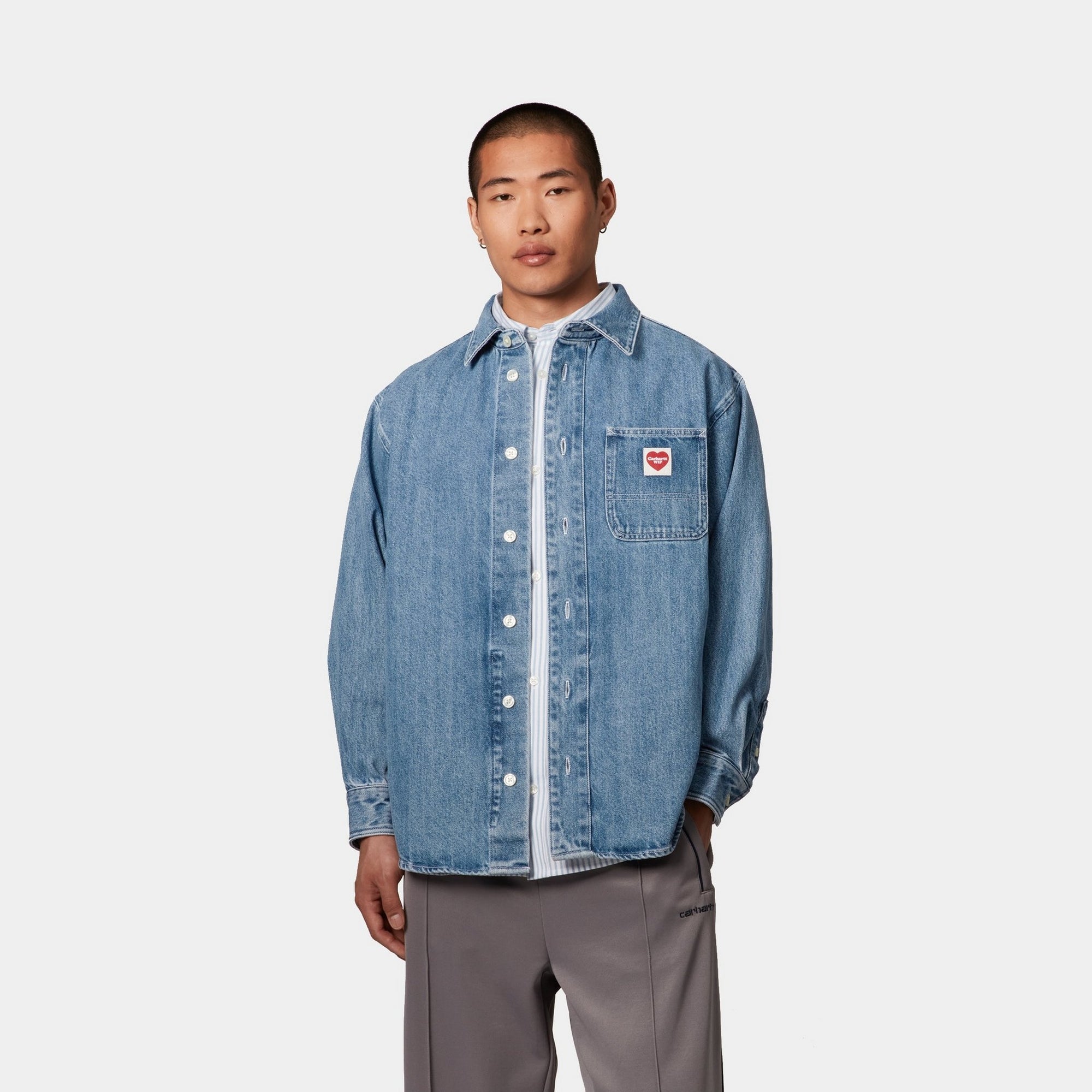 Premium Nash Shirt for Men - Stone Washed Blue Casual Button Down Shirt | Office Wear, Date Night & Weekend Outfits