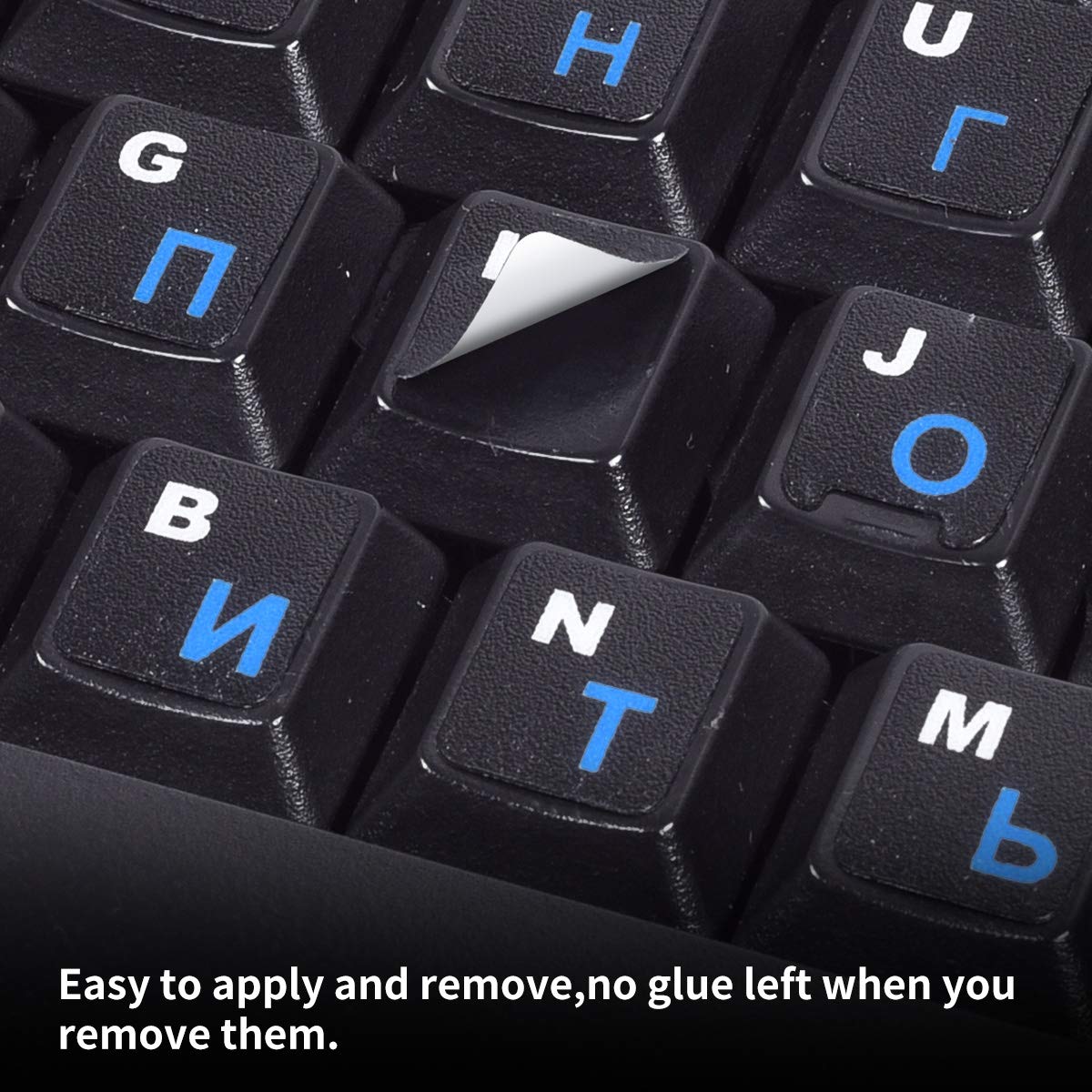 Russian Keyboard Stickers - Cyrillic Letters for PC & Laptop - Home & Office Use