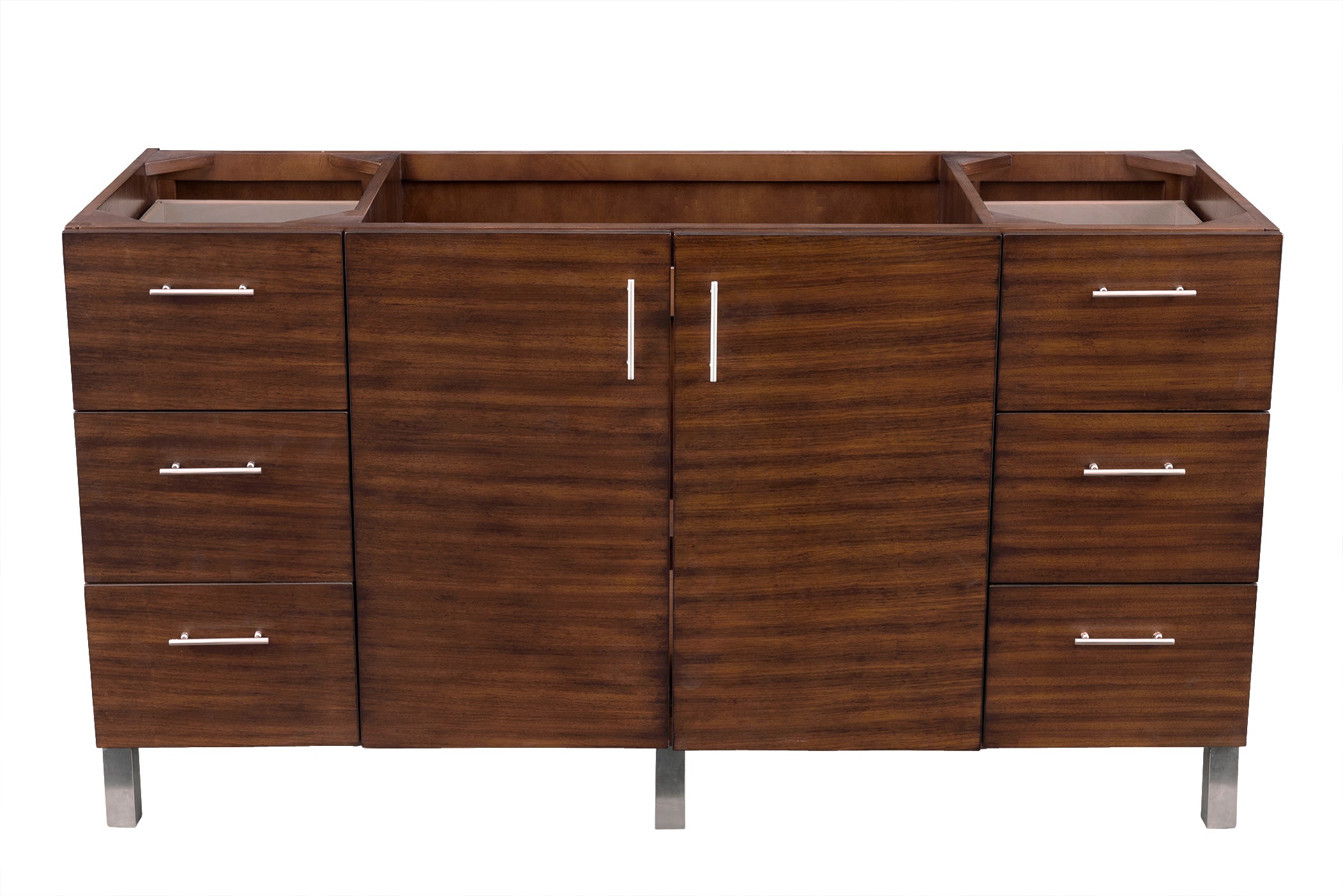 Metropolitan 60 Single Vanity in American Walnut - Modern Bathroom Vanity with Storage for Small Spaces | Perfect for Apartments & Powder Rooms