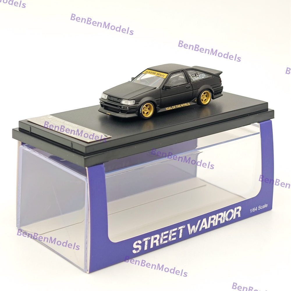 1/64 Scale RWB AE86 Matte Black Diecast Model Car - Limited Edition Collectible for Display & Racing Enthusiasts - Perfect for Showcase, Gift Giving & Diecast Collections