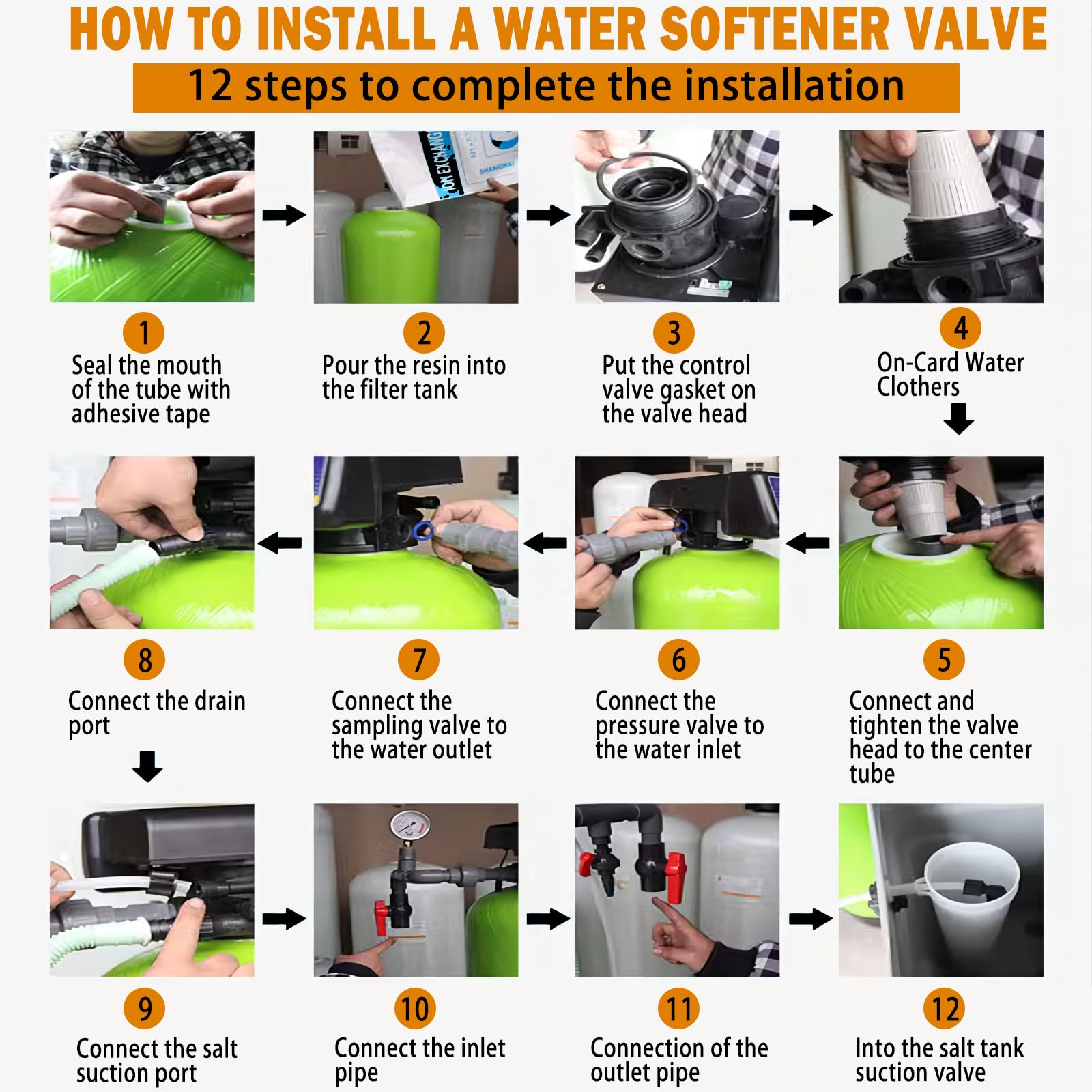 DEVALLEY 5600 Water Softener Valve - 12-Day Digital Timer Control Valve for Water Softener Systems | High Performance Metered on Demand Replacement Head & Water Distributor | Perfect for Home Water Treatment & Filtration Systems