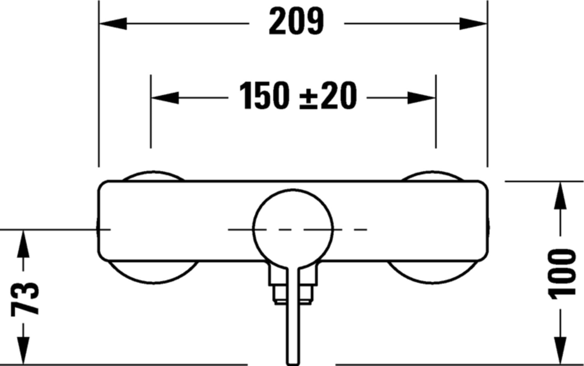 Duravit D-Neo Single Lever Exposed Shower Mixer Valve, 1 Outlet, Model DE4230000010 - Perfect for Modern Bathroom Renovations and Luxury Shower Installations