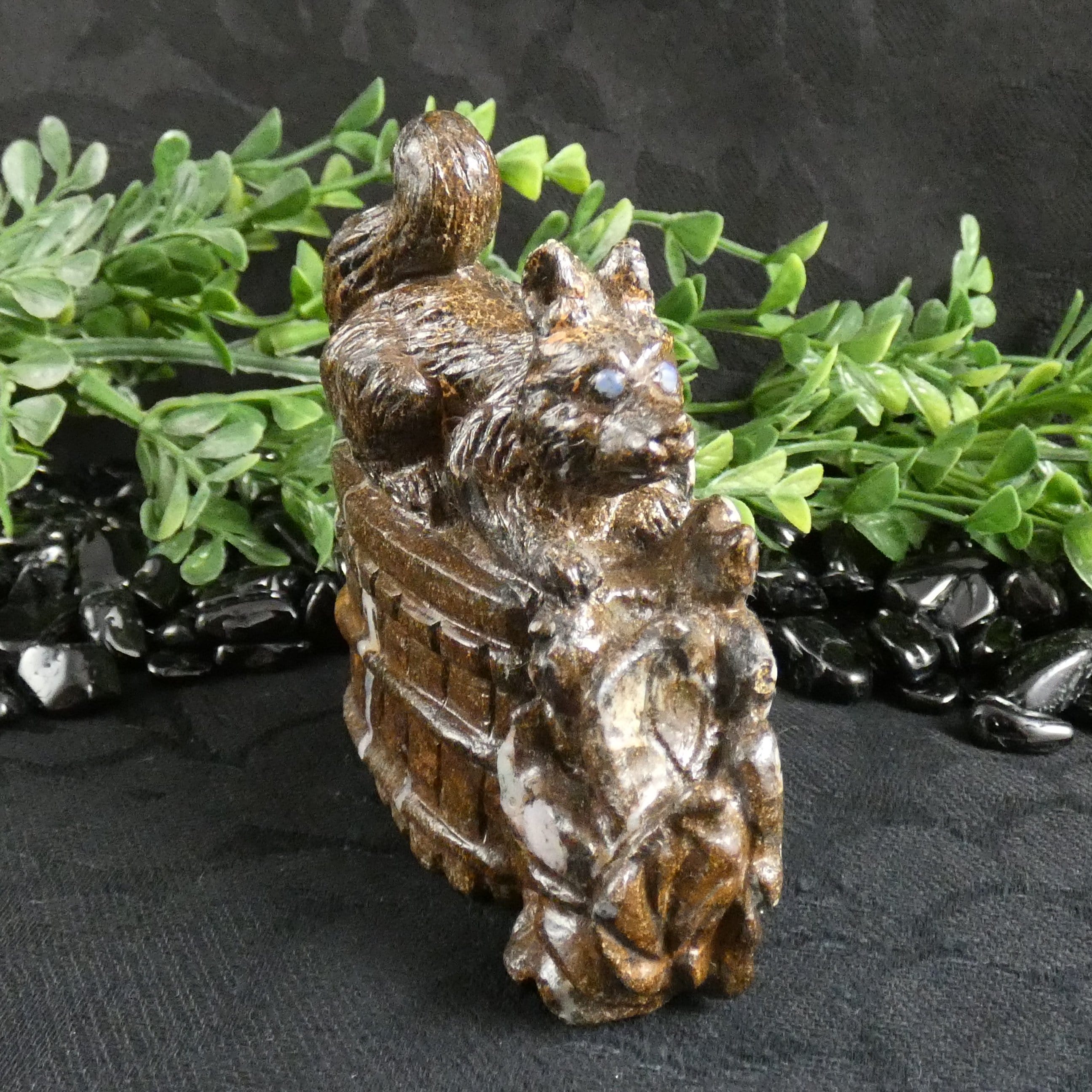 Exquisite Boulder Opal Fox Carving - Handcrafted Gemstone Animal Sculpture for Home Decor, Gift & Crystal Collection | Perfect for Feng Shui, Meditation & Spiritual Healing