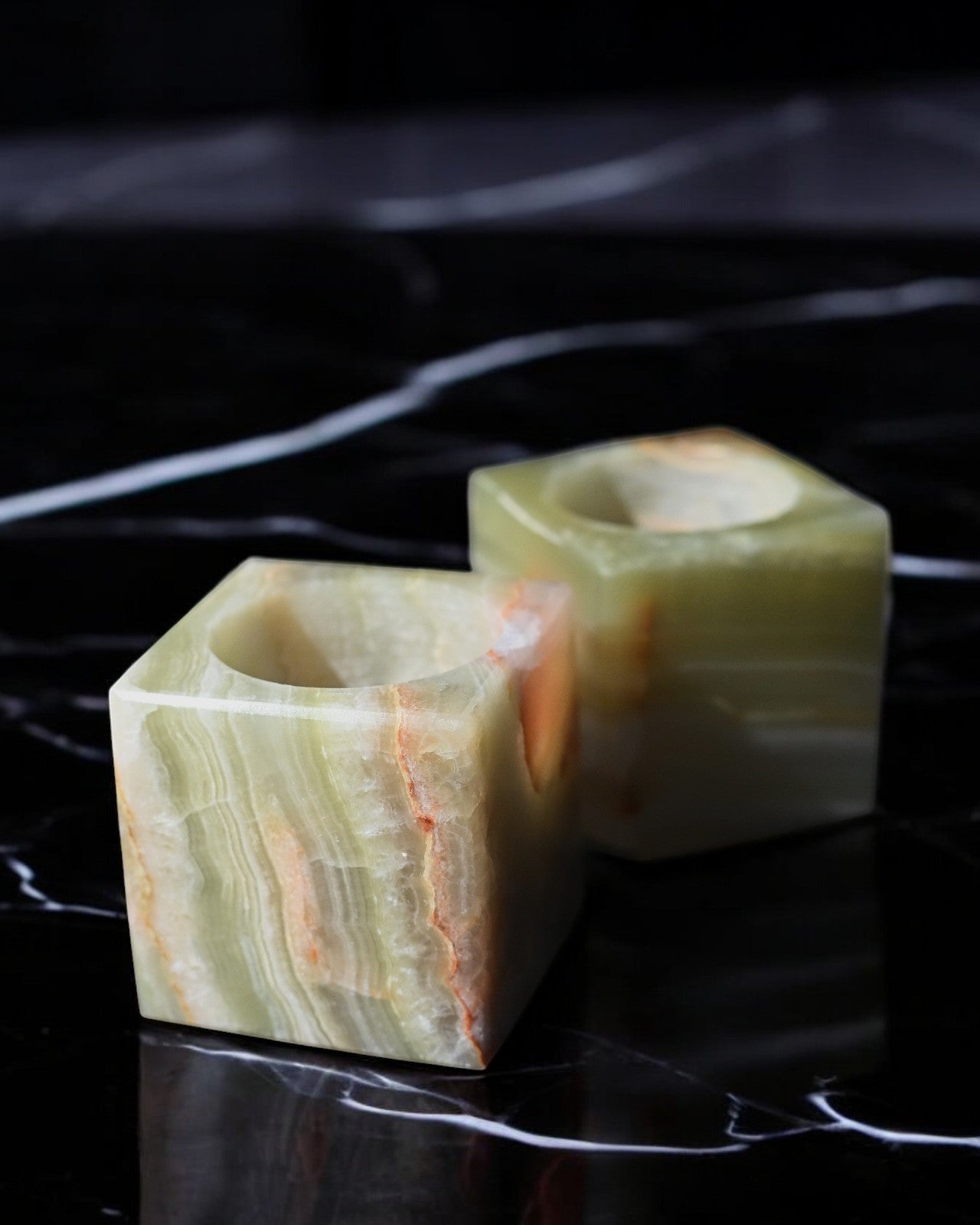Handmade Green Onyx Candle Holder - Elegant Home Decor for Dining Table, Wedding Centerpiece & Meditation Space
