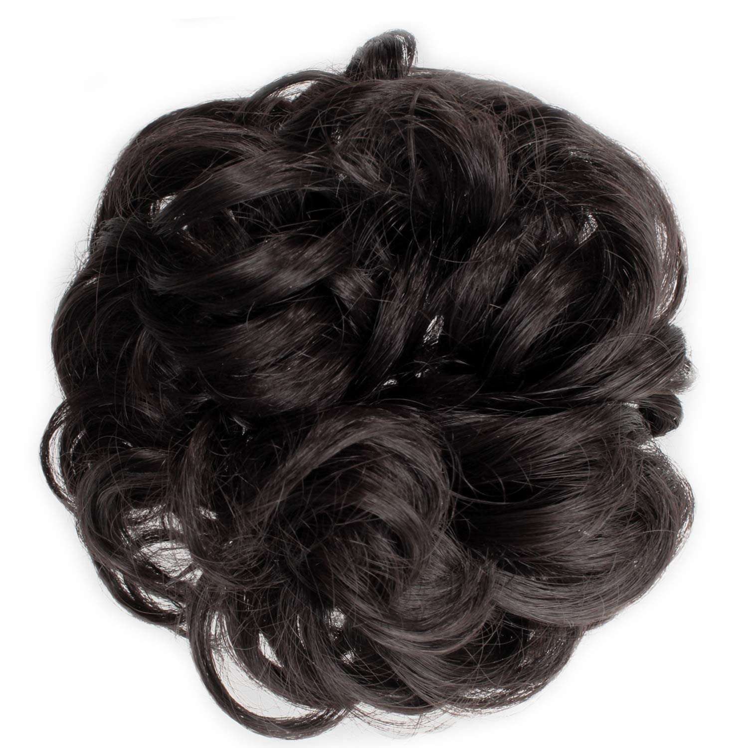 Women's Synthetic Wavy Curly Hair Scrunchies - Soft Stretch Hair Ties for Ponytails, Buns & Braids - Perfect for Workouts, Yoga, Office & Everyday Use